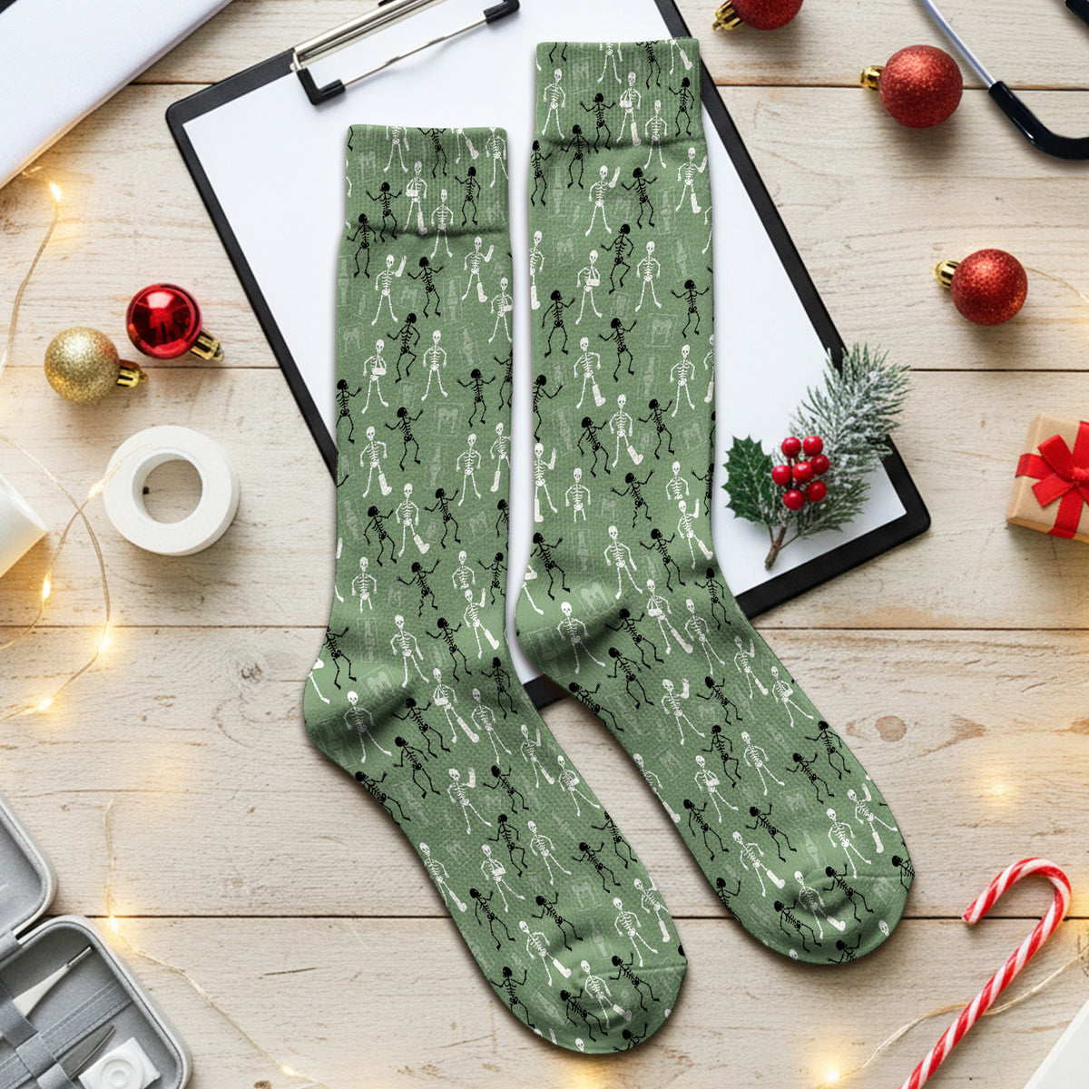 Halloween Orthopedic Skeleton Socks, Socks for Orthopedic Nurses
