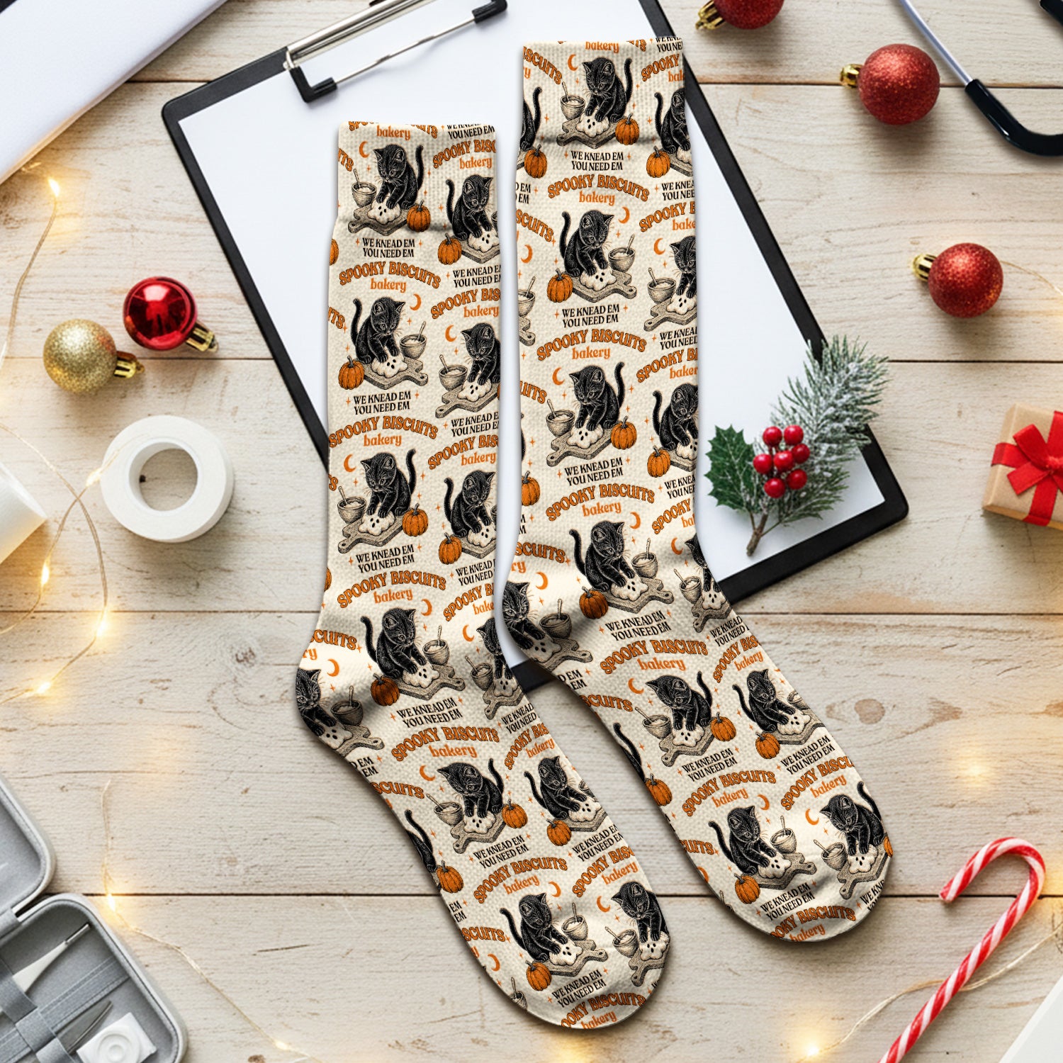 Funny Halloween Black Cat Socks, Adult Socks for Men and Women