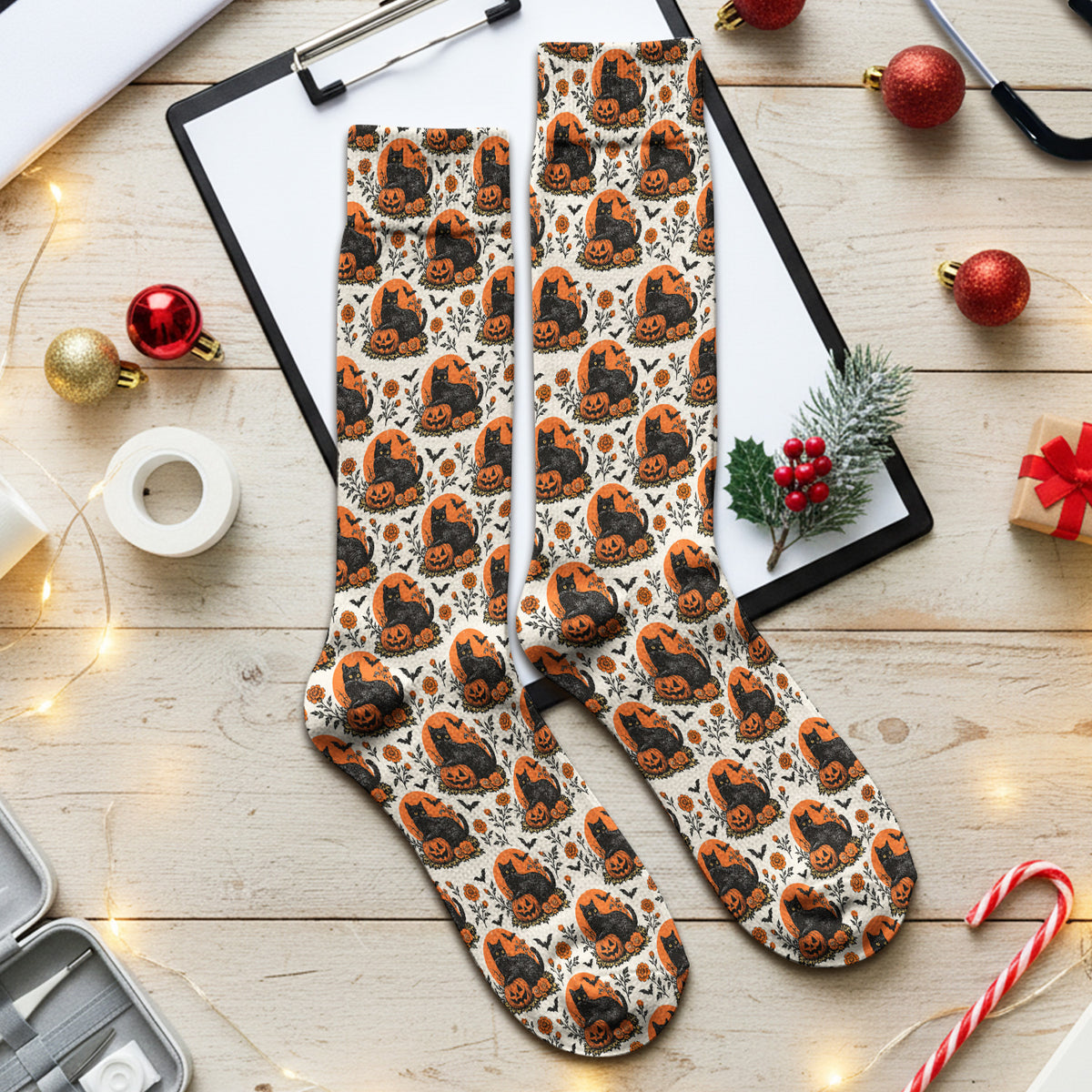Bunte Socken mit Neongesichtern von Katzen, Socken für Damen und Herren