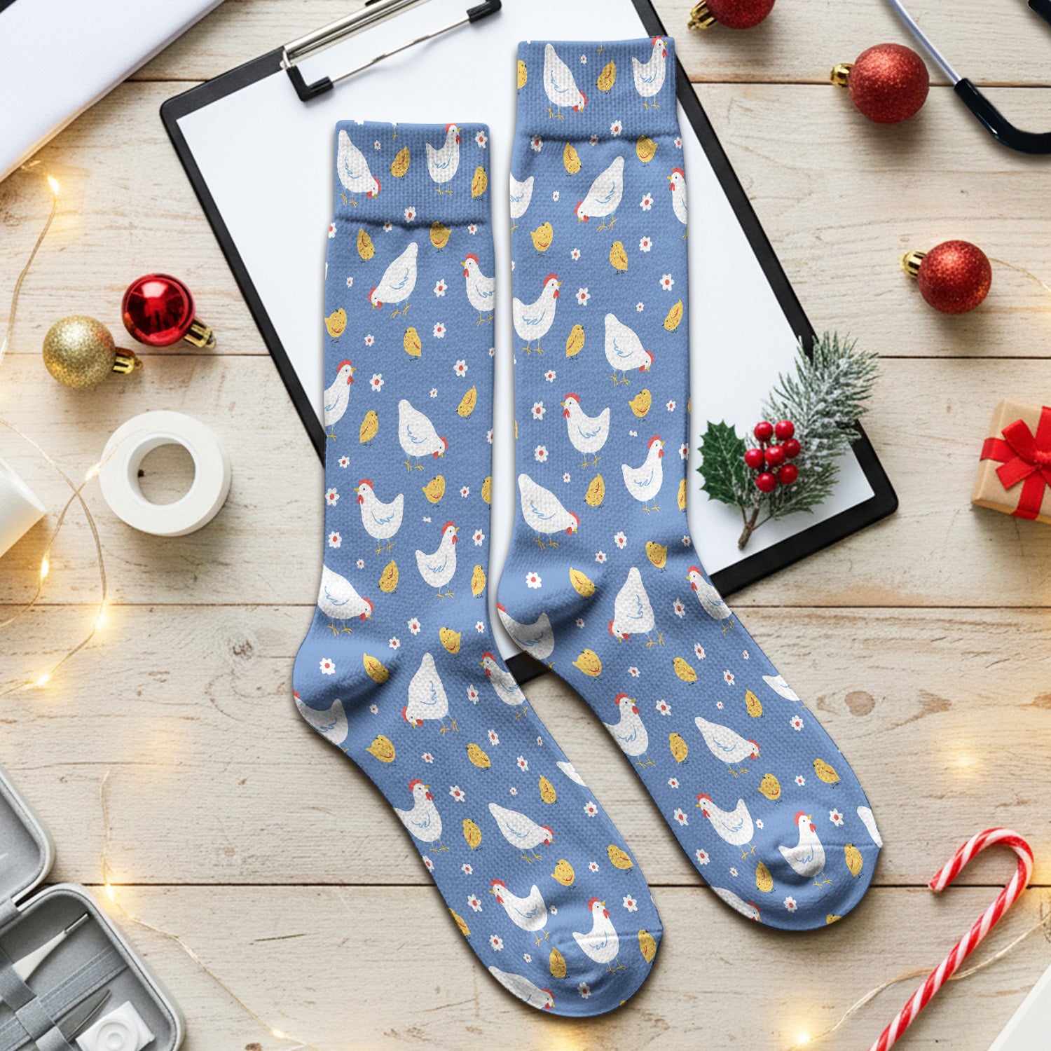 Chicken And Cute Chicks Pattern Socks, Adult Socks for Men and Women