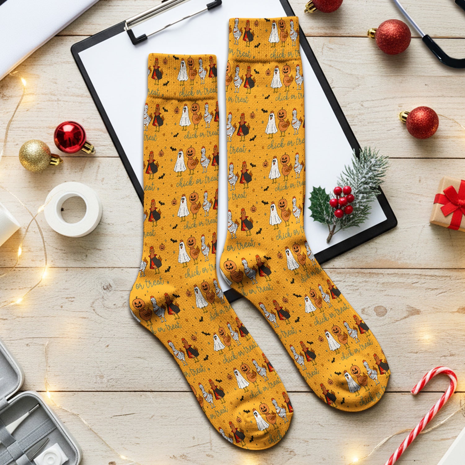 Funny Chick Or Treat Season Socks, Adult Socks for Men and Women