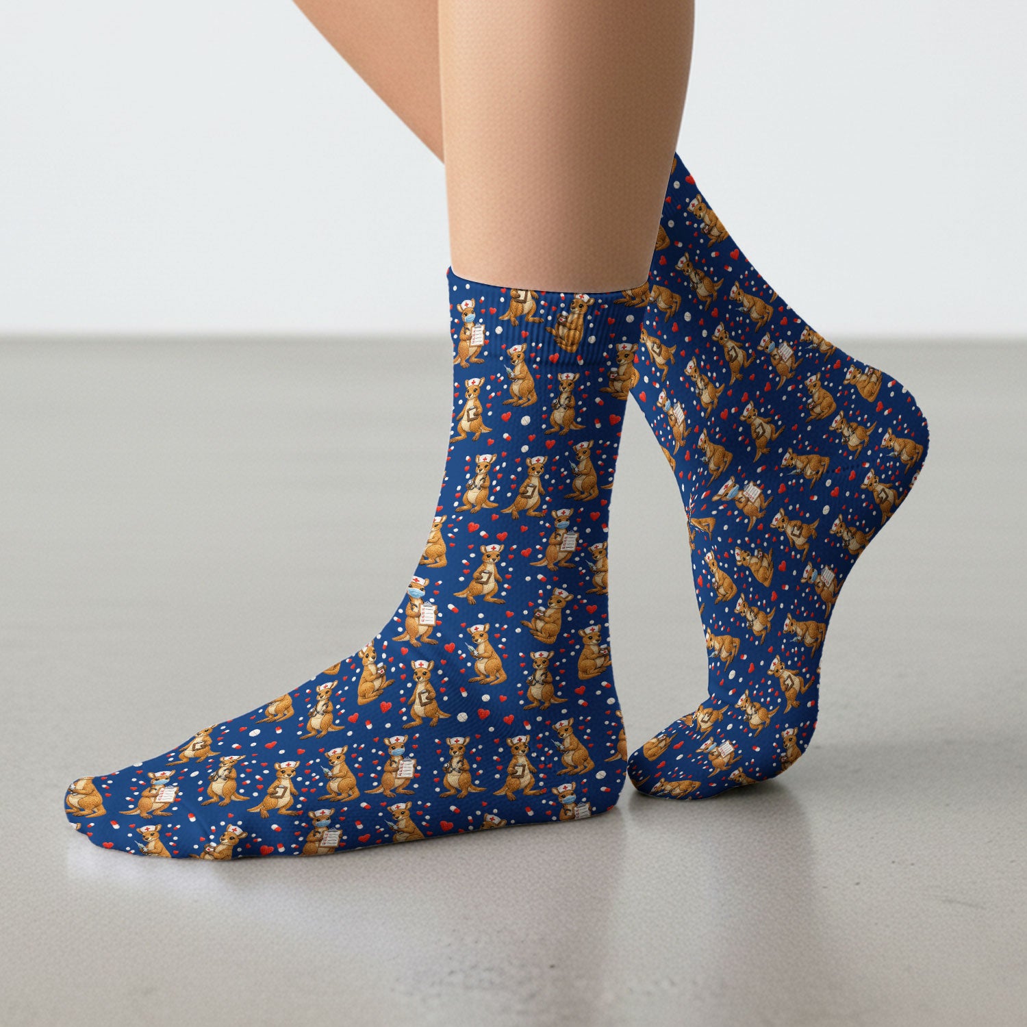 Kangaroo Nurse Scrub Socks, Cute Medical Uniform For Women, Comfortable Scrubs For Nurses