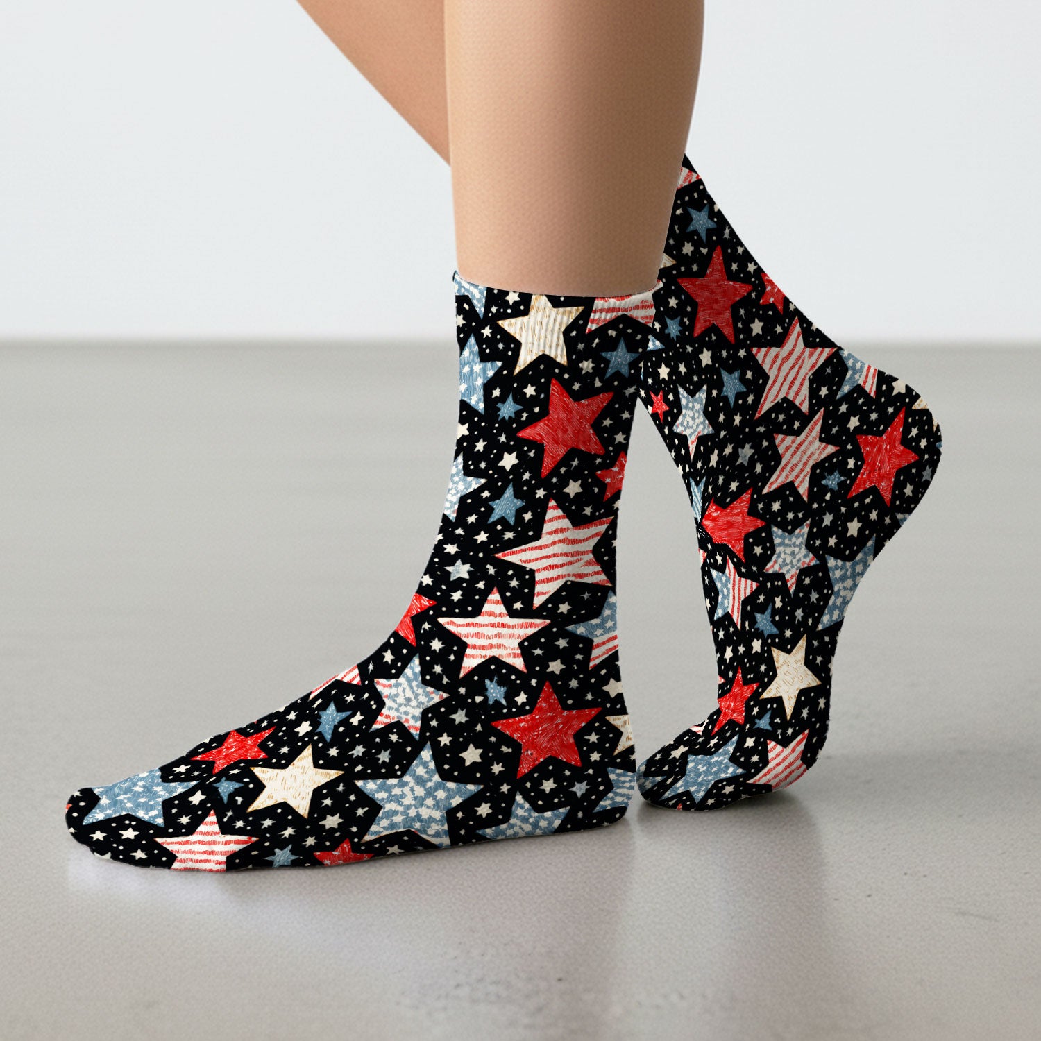 Patriotic Star Pattern Medical Socks, Adult Socks for Men and Women