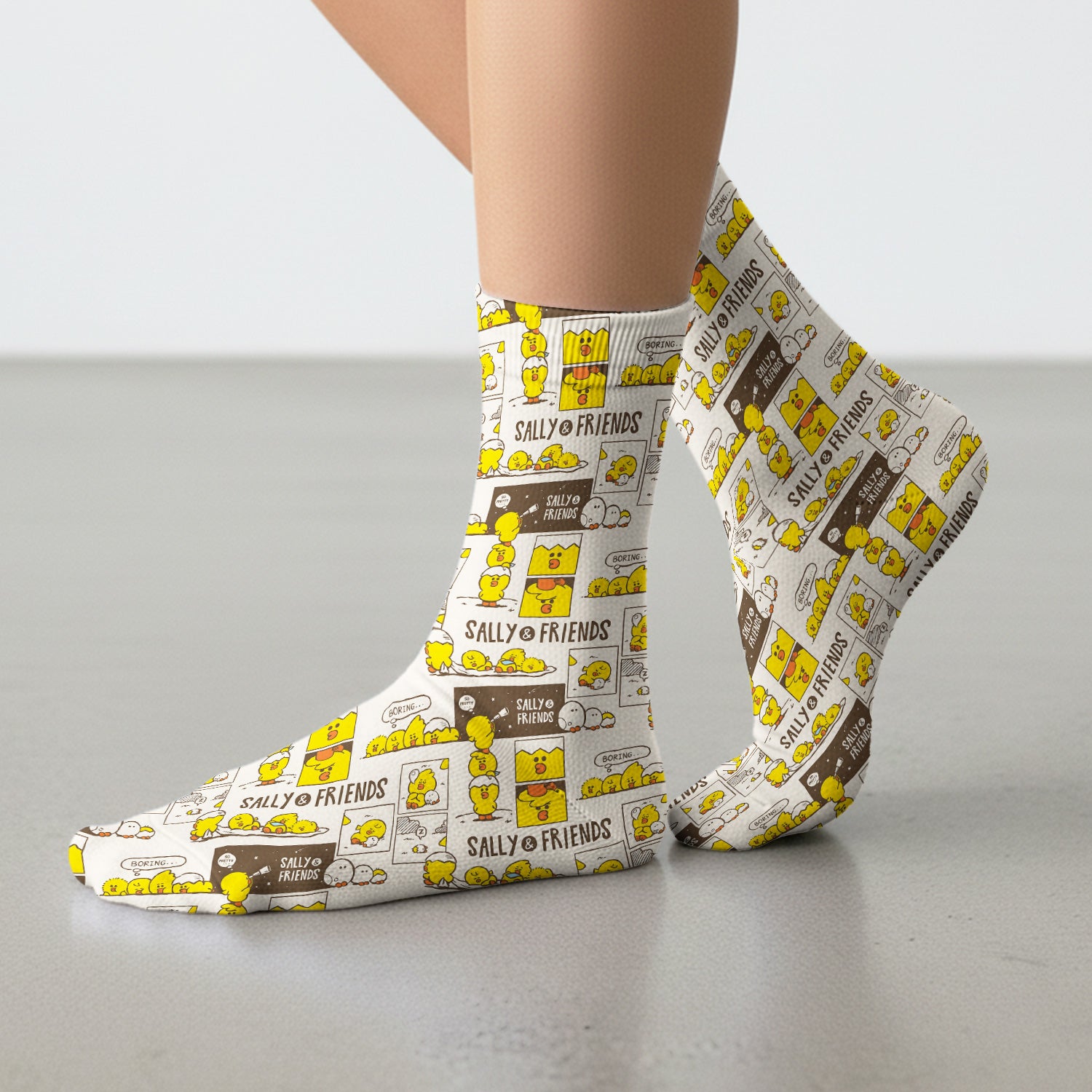 Cute Cartoon Chick Comic Pattern Nurse Socks, Socks for Nurse Doctor