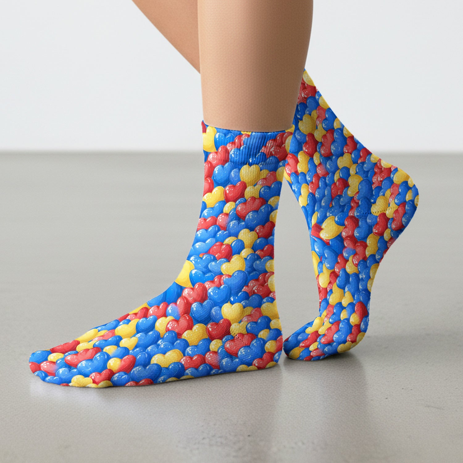 Colorful Autism Heart Pattern Socks, Socks for Nurse Doctor