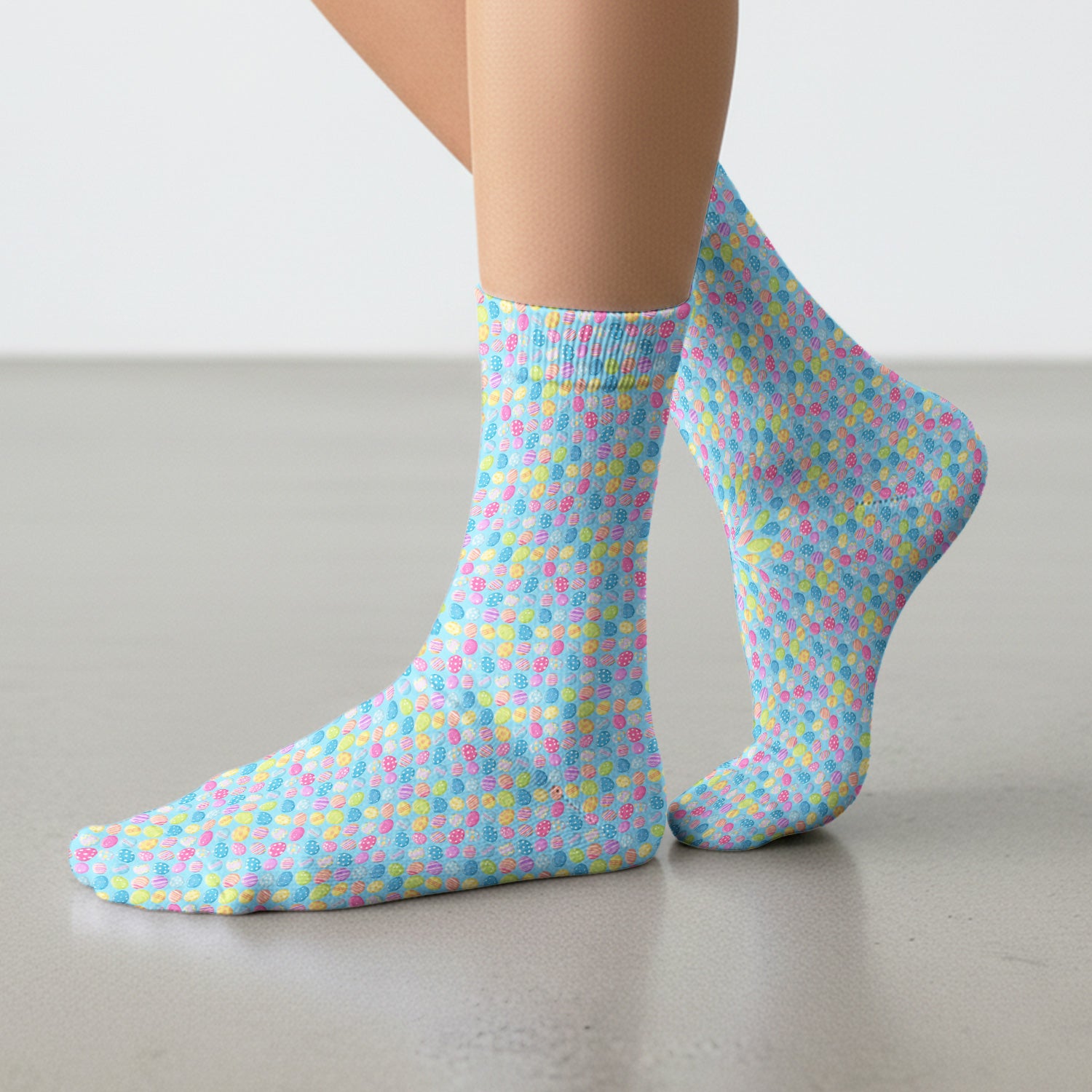 Colorful Easter Eggs Pattern Socks, Adult Socks for Men and Women