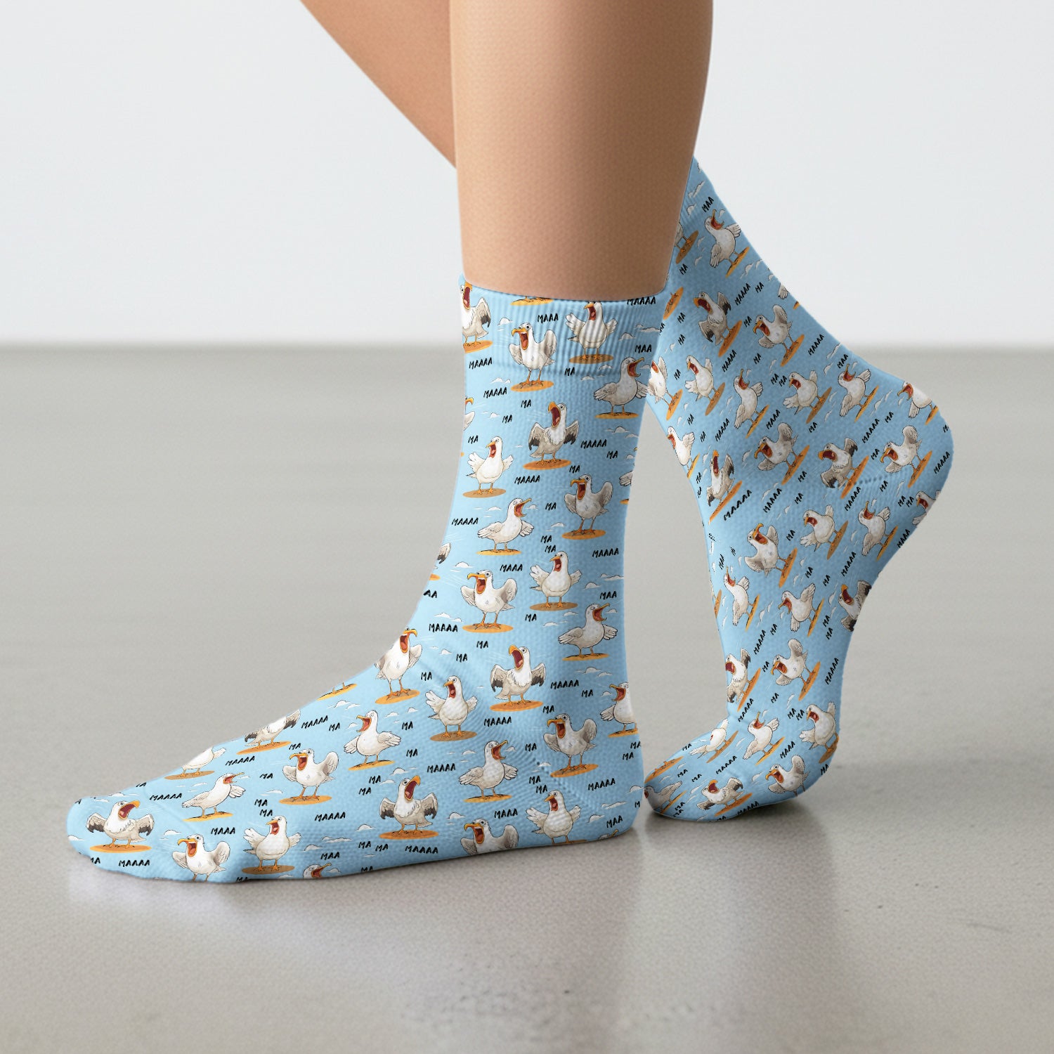 Funny Screaming Seagull Sky Pattern Socks, Adult Socks for Men and Women