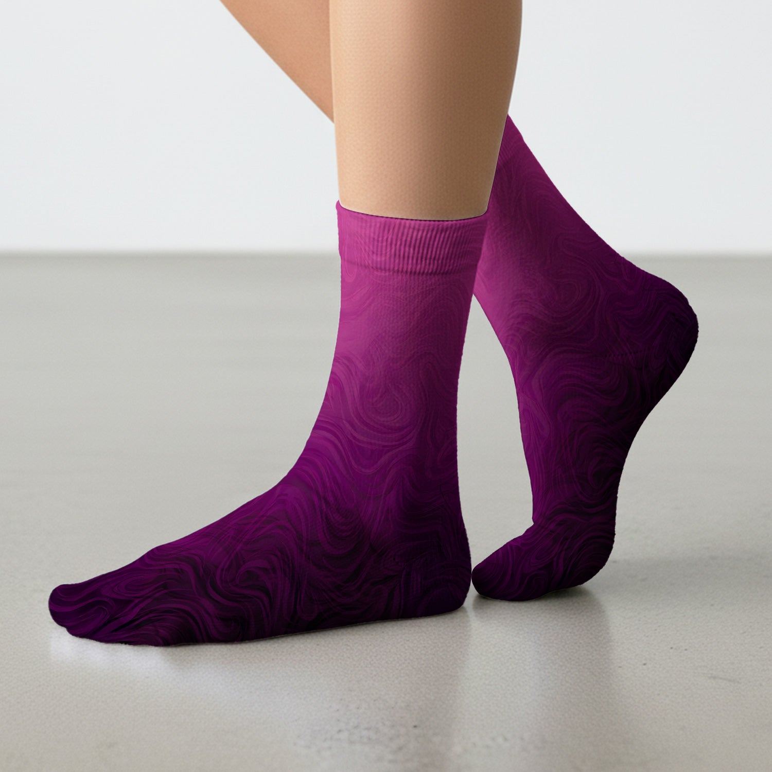Abstract Swirl Ombre Pattern Socks, Adult Socks for Men and Women