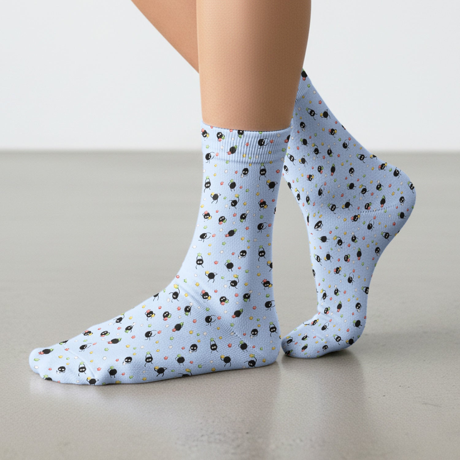 Funny Spider Pattern Pattern Pattern Scrub Socks, Cartoon Spider Pattern Nursing Uniform For Women