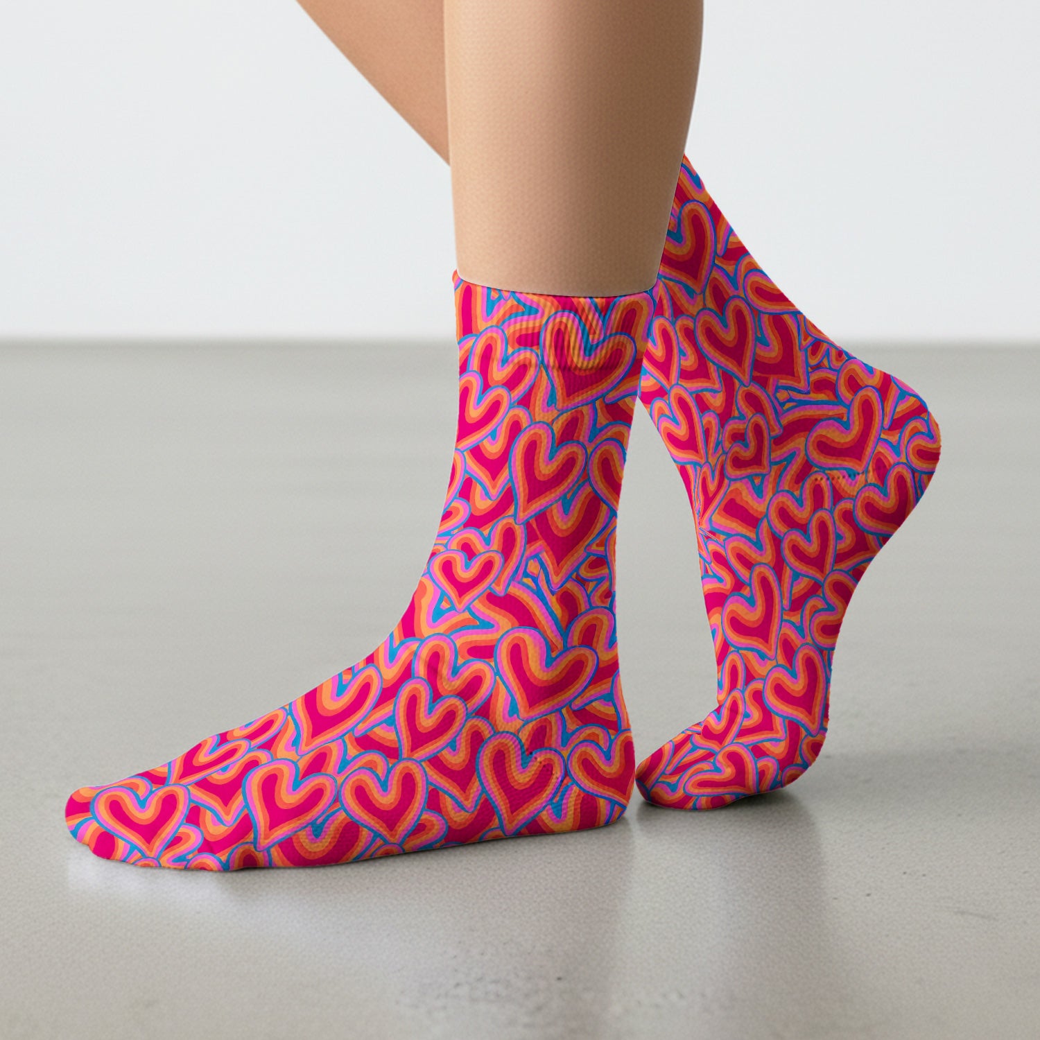 Cute Valentine Nurse Heart Pattern Socks, Socks for Nurse Doctor