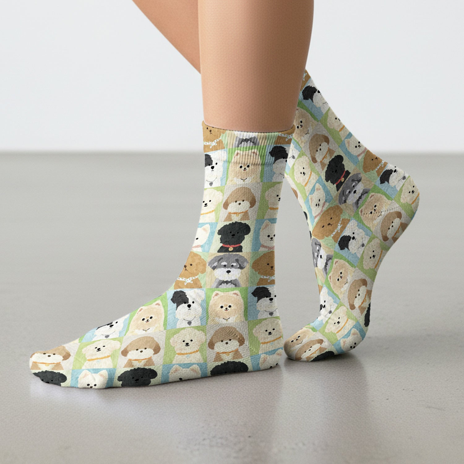 Adorable Different Dog Breeds Pattern Socks, Socks for Nurse Doctor