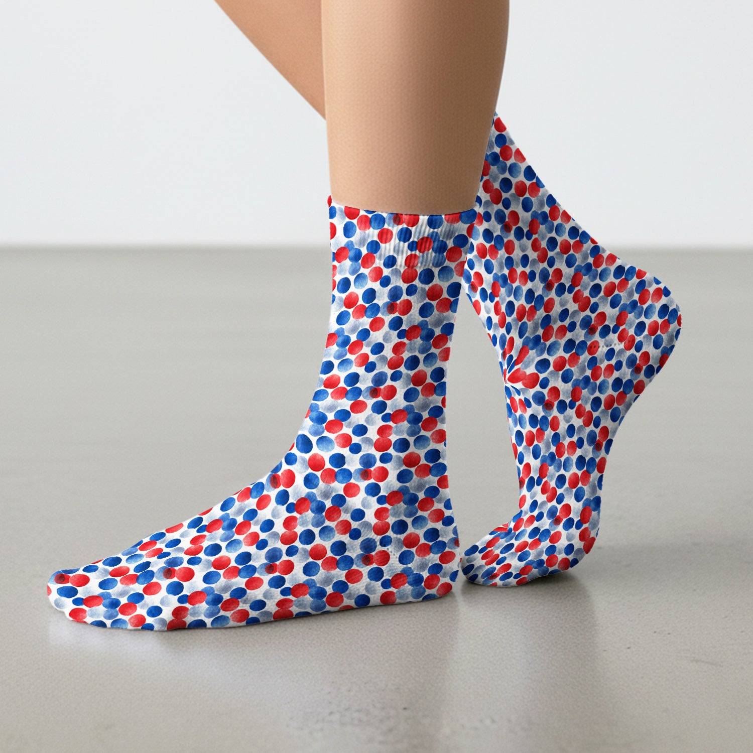 4th of July Patriotic Polka Dot Pattern Socks, Breathable Fabrics Medical Uniform