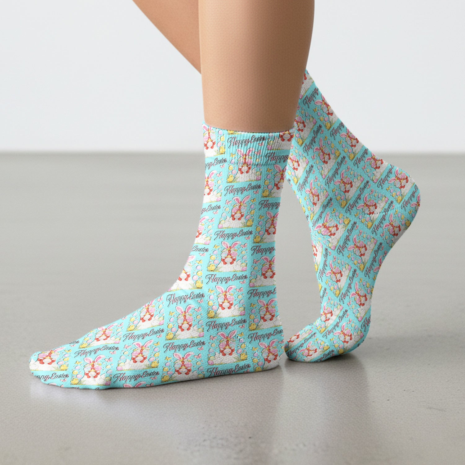 Happy Easter Bunny Eggs Pattern Socks, Breathable Fabrics Medical Uniform