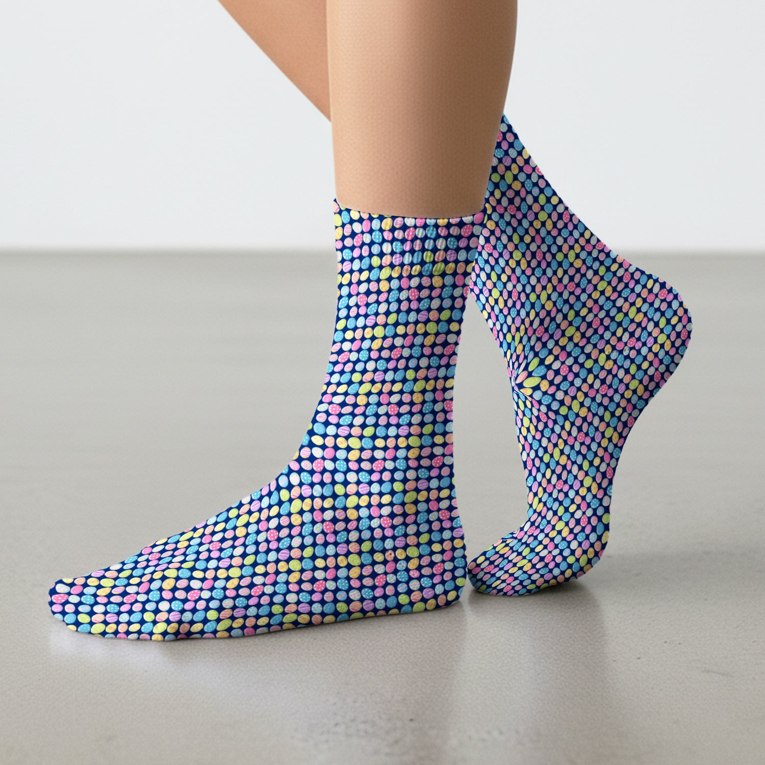 Colorful Easter Eggs Pattern Socks, Adult Socks for Men and Women