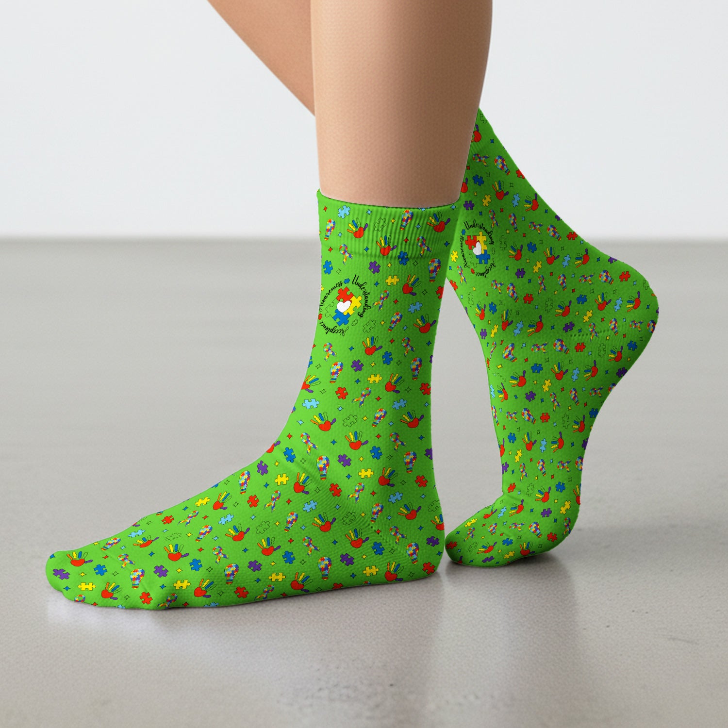 Autism Awareness Colorful Puzzle Pattern Socks, Socks for Nurse Doctor