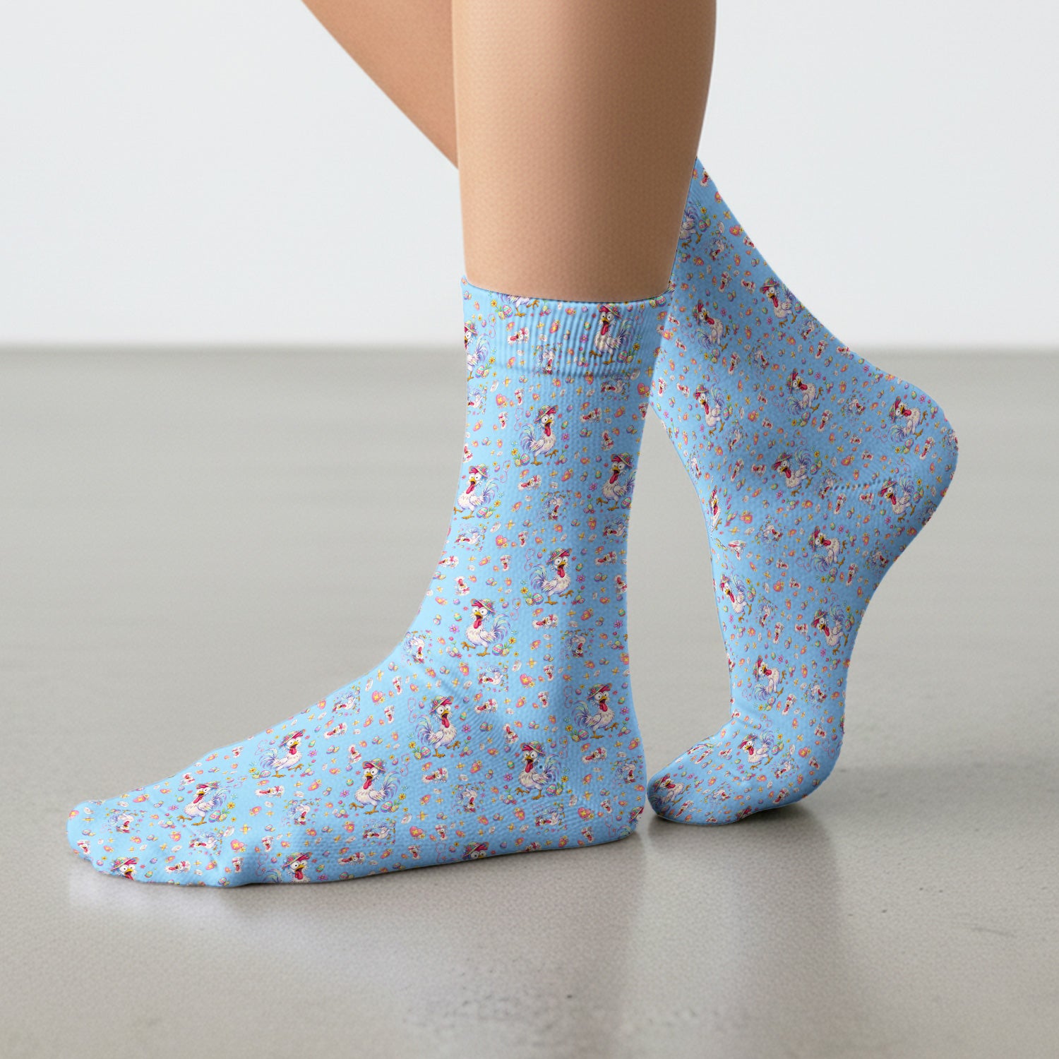 Funny Easter Nurse Chicken Pattern Socks, Socks for Nurse Doctor
