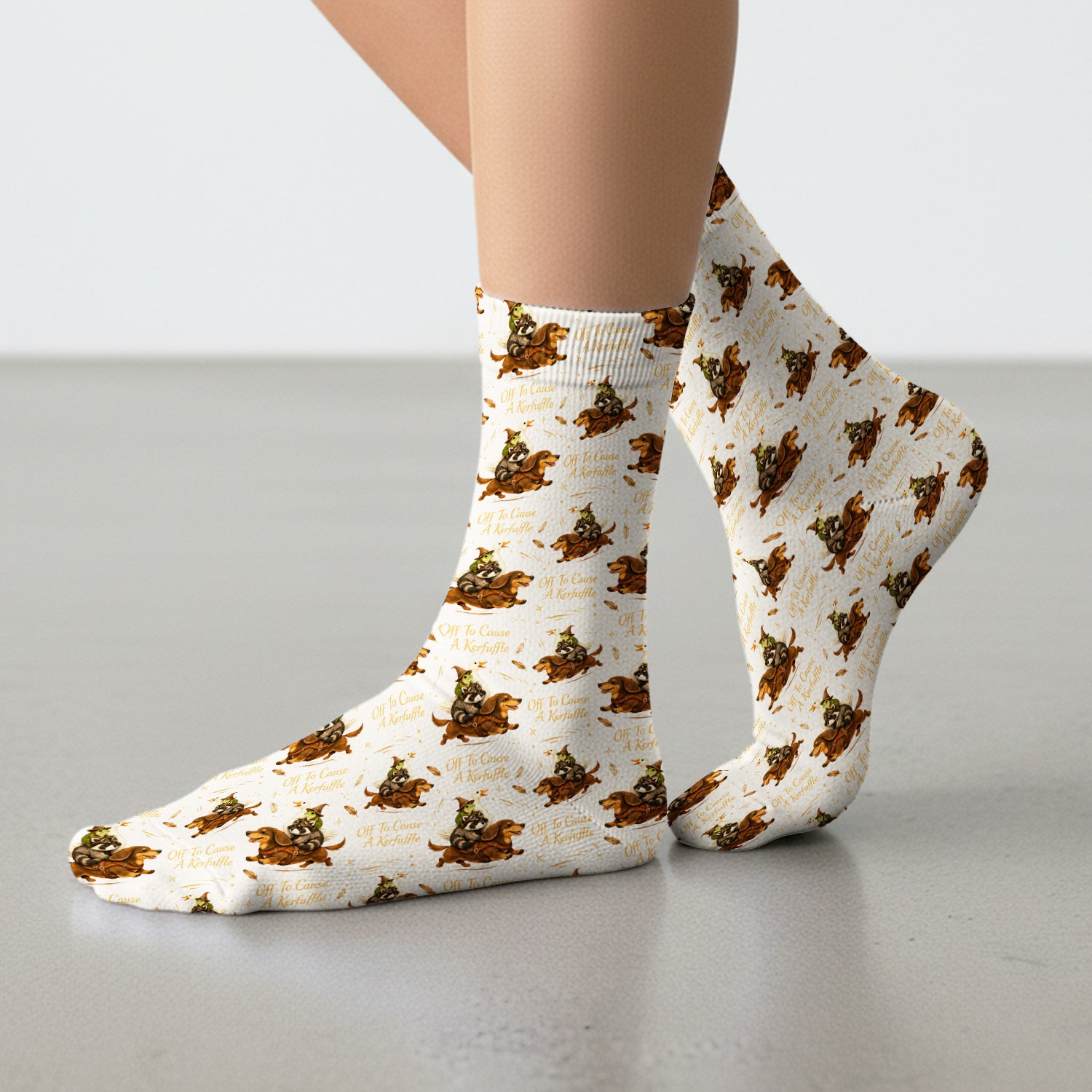 Funny Halloween Off To Cause A Kerfuffle Pattern Socks, Adult Socks for Men and Women