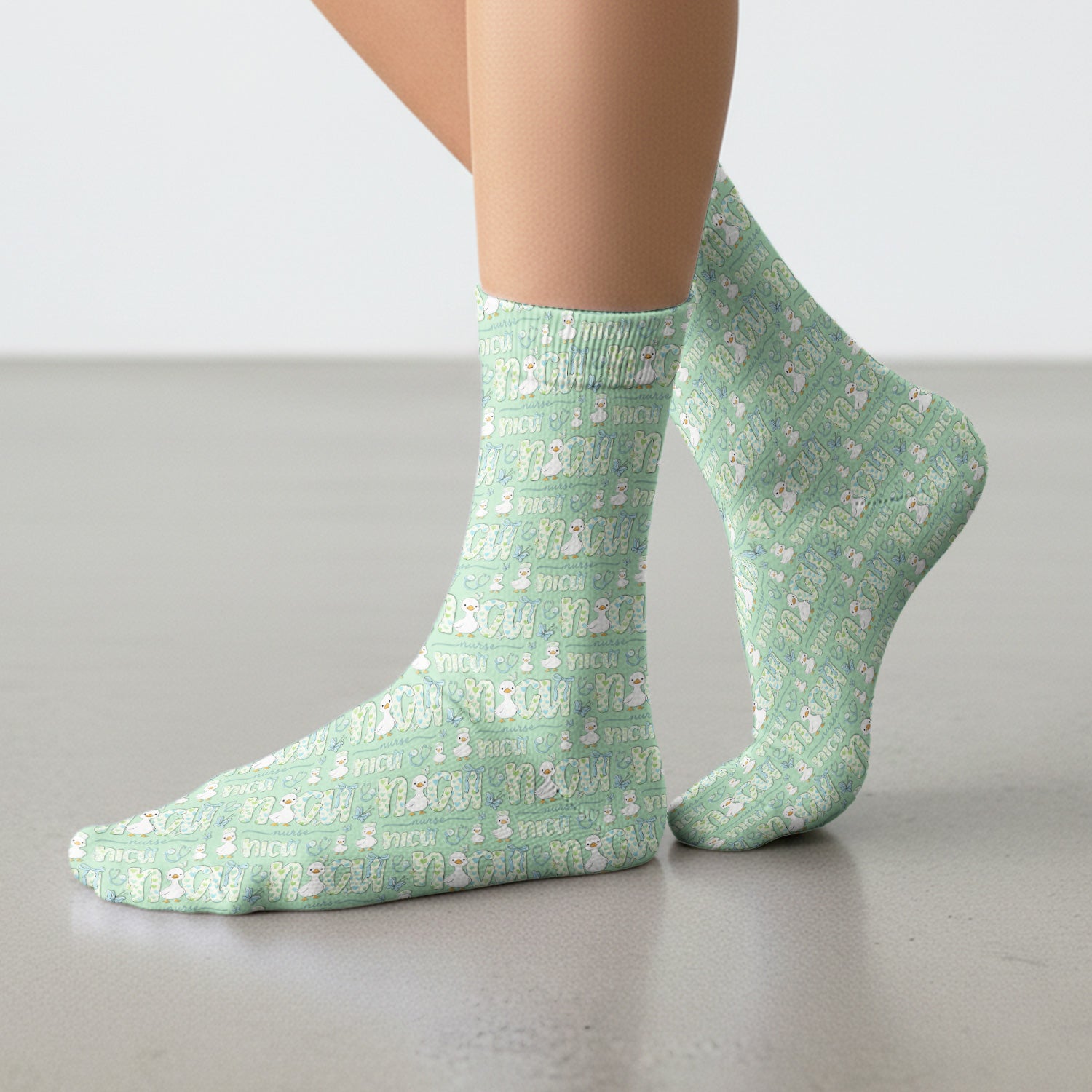NICU Nurse Duck Pattern Socks, Breathable Fabrics Medical Uniform