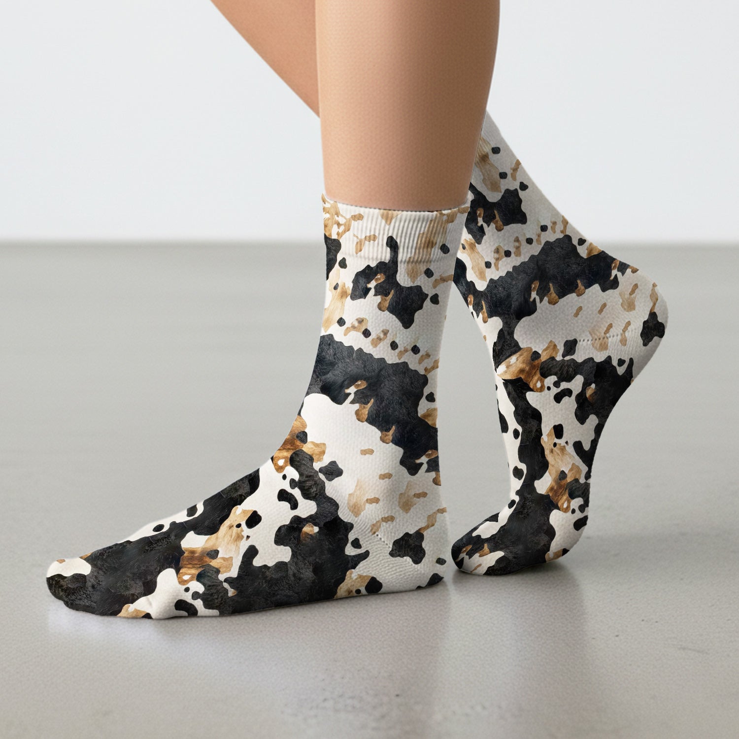 Classic Cow Print Pattern Socks, Socks for Nurse Doctor