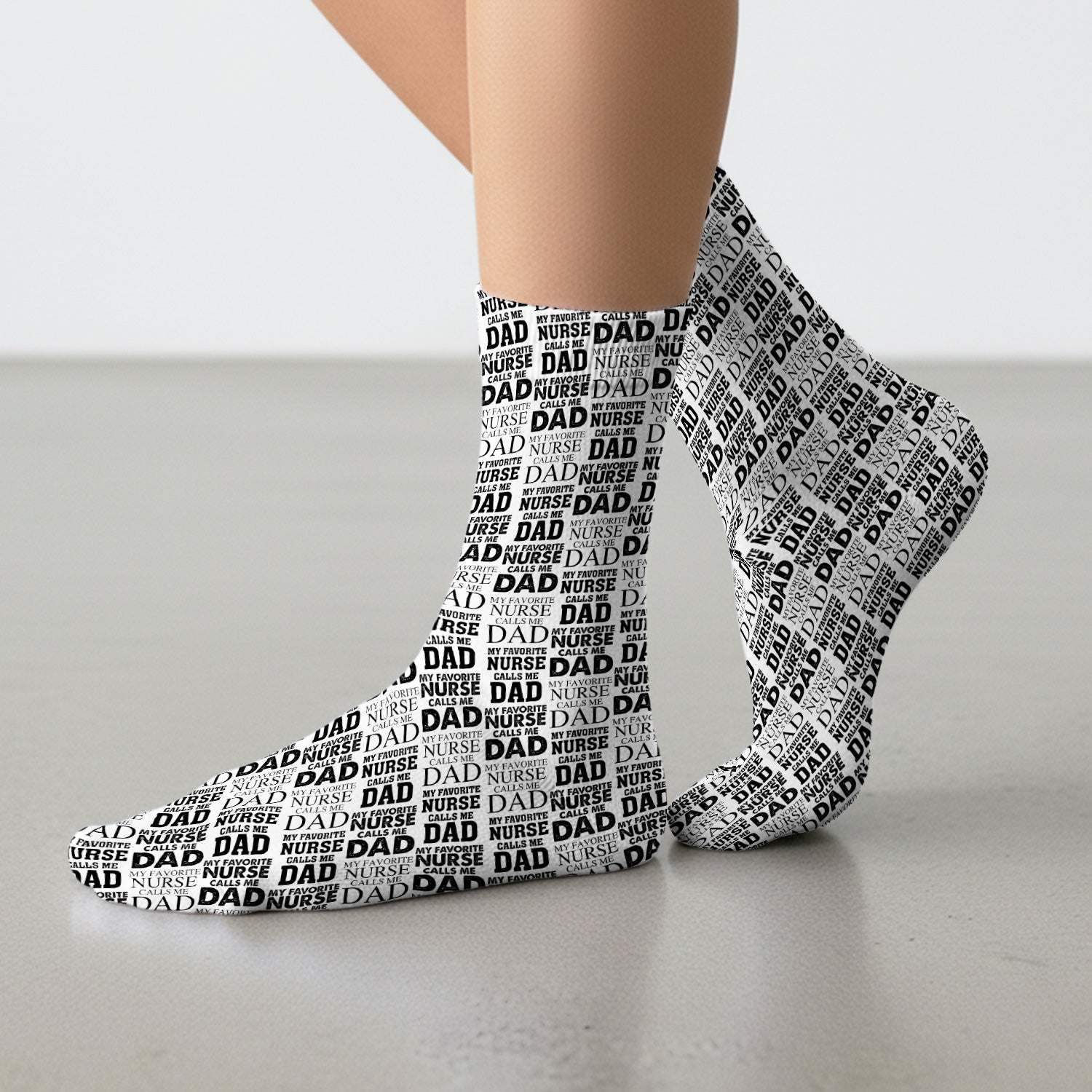 Favorite Nurse Calls Dad Pattern Socks, Breathable Fabrics Medical Uniform