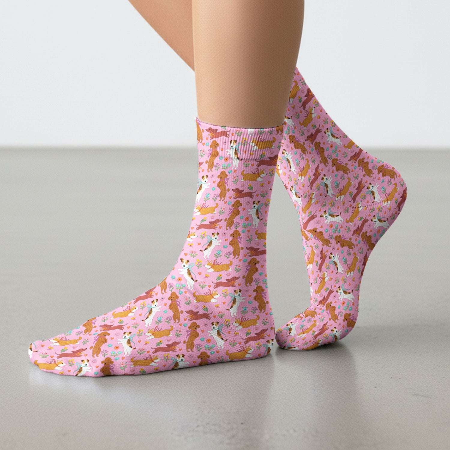 Cute Cartoon Dog Print Medical Socks, Socks for Nurse Doctor