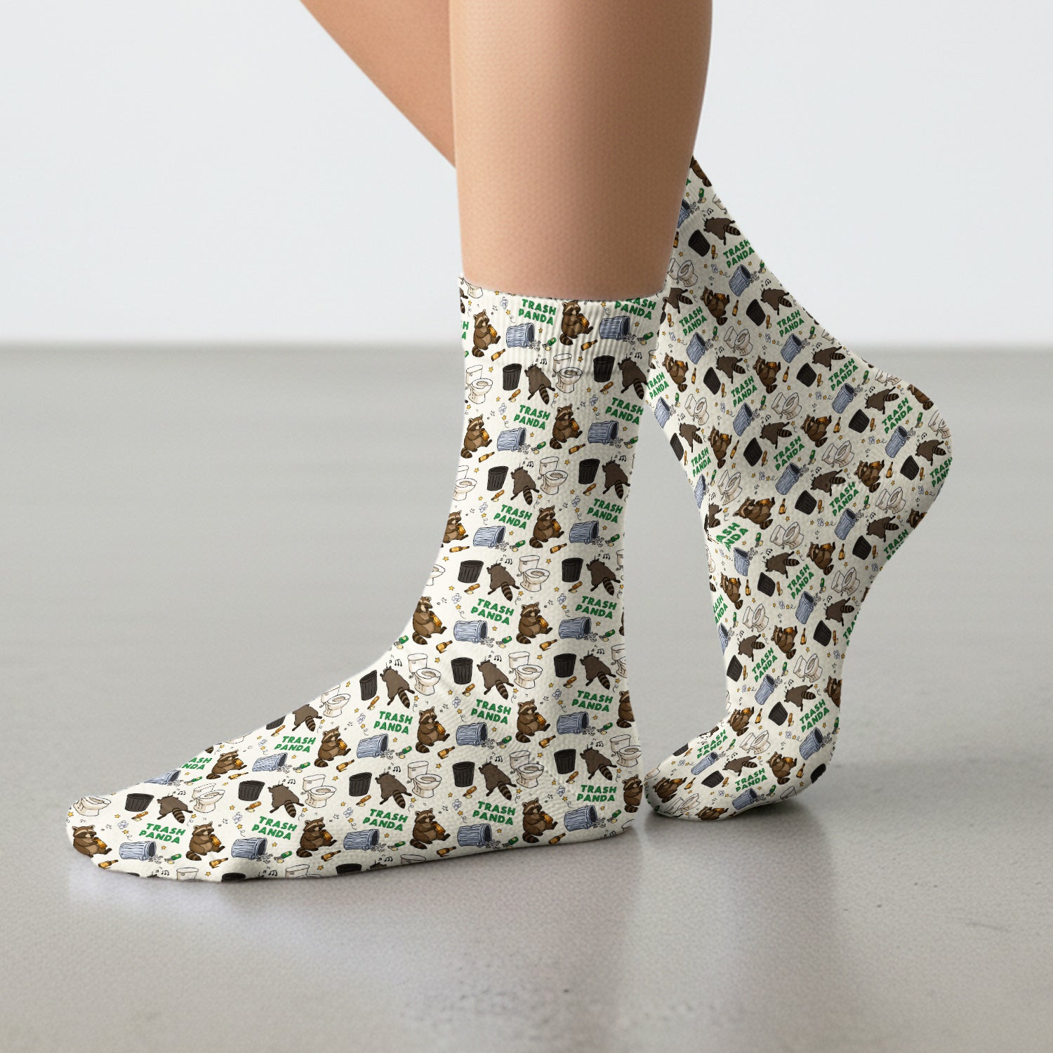 Funny Trash Panda Raccoon Socks, Adult Socks for Men and Women