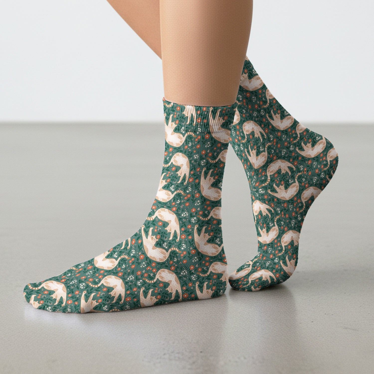 Glowing Blue Butterfly Garden Pattern Socks, Adult Socks for Men and Women