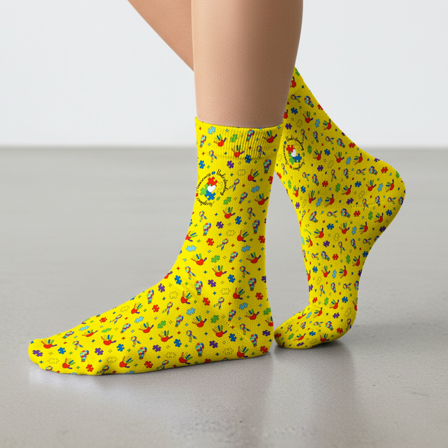 Autism Awareness Colorful Puzzle Pattern Socks, Socks for Nurse Doctor