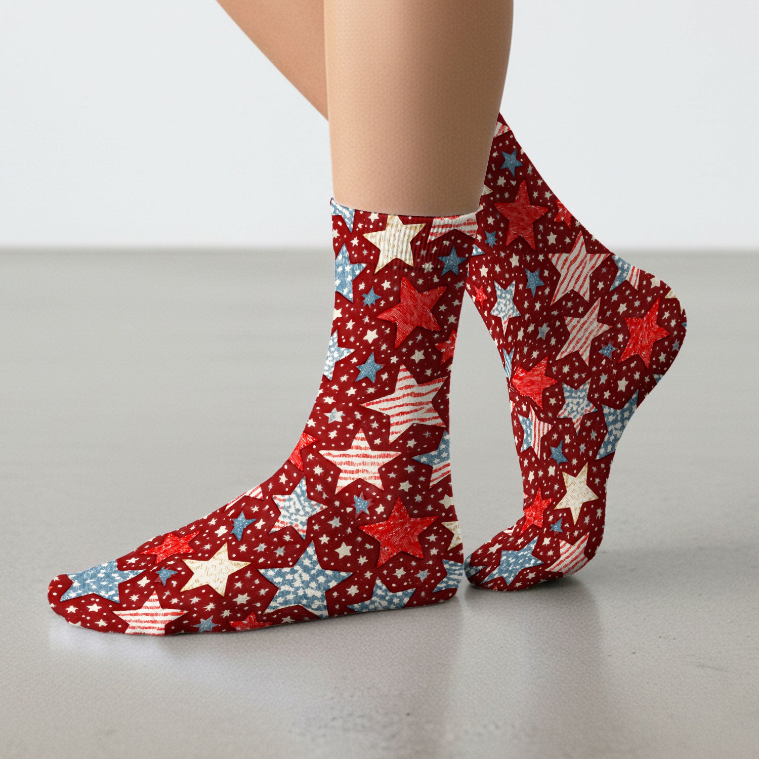 Patriotic Star Pattern Medical Socks, Adult Socks for Men and Women