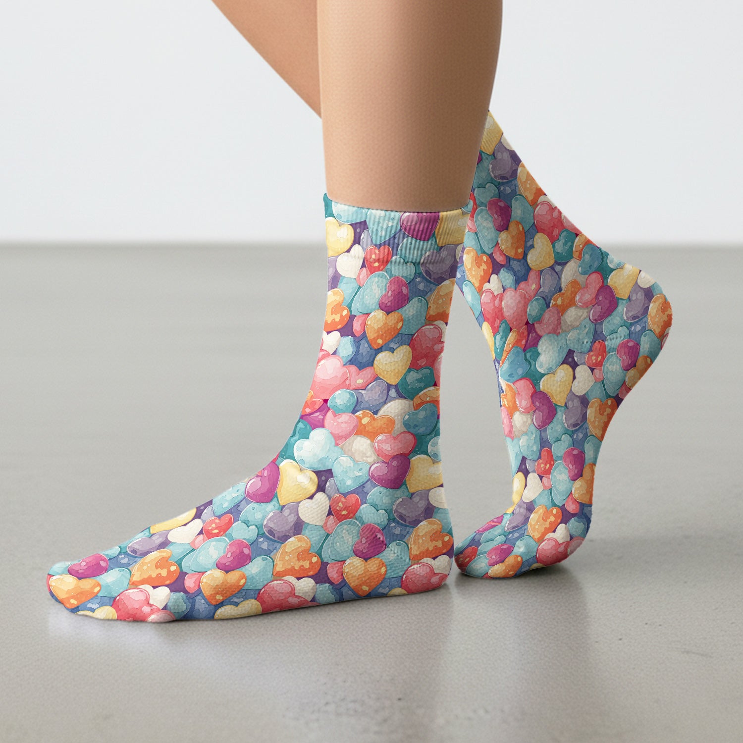 Sweet Valentine Heart Pediatric Pattern Socks, Adult Socks for Men and Women