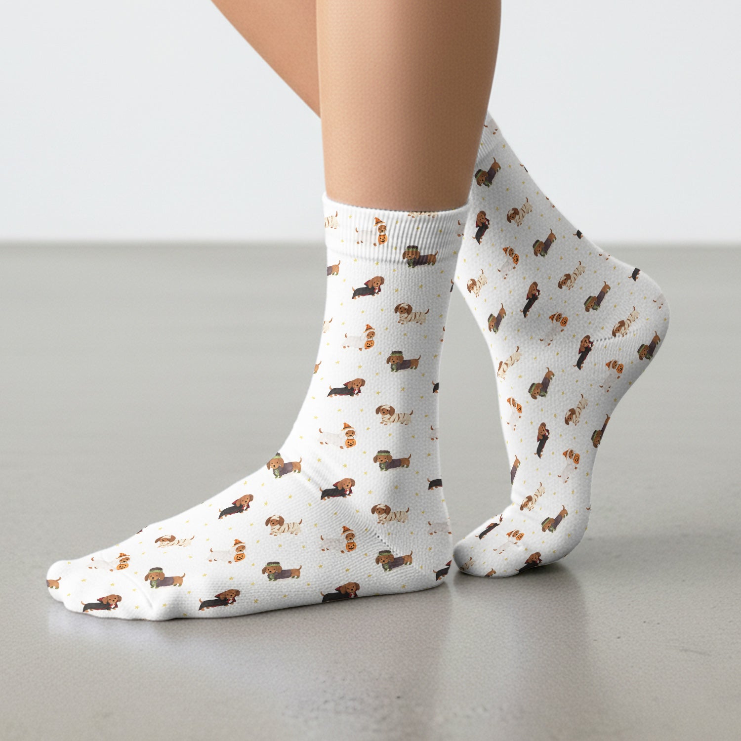 Halloween Dachshund Costumes Print Socks, Adult Socks for Men and Women