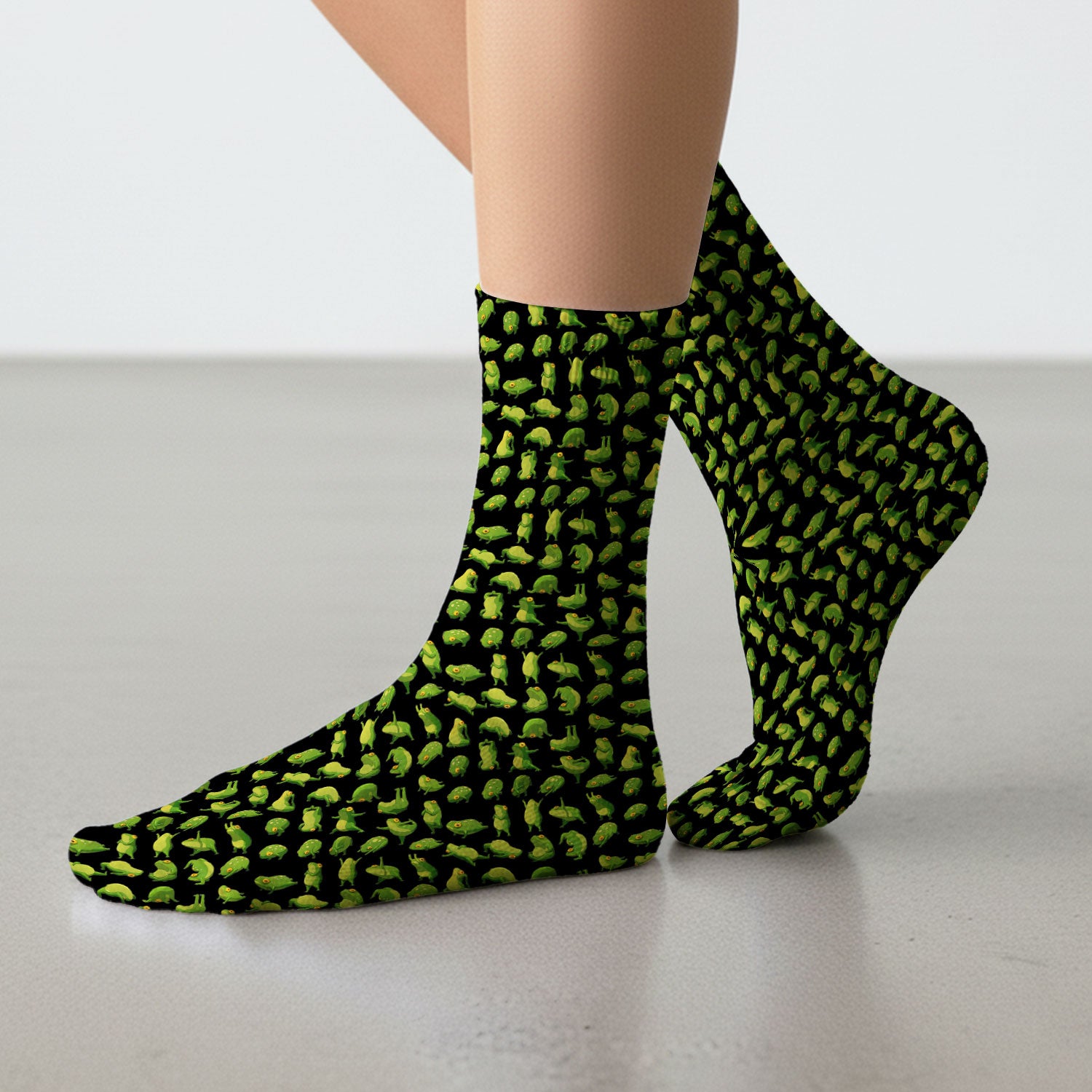 Cute Frog Cartoon Pattern Socks, Breathable Fabrics Medical Uniform
