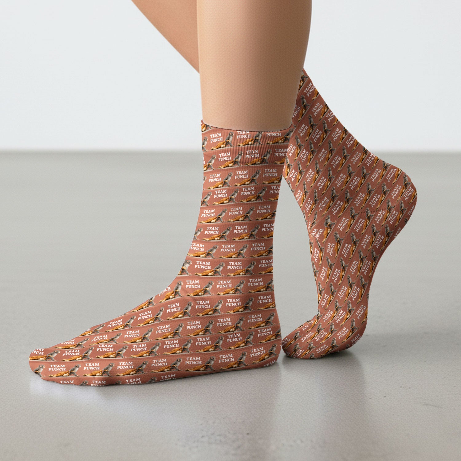 Team Punch Playful Monkey Graphic Pattern Socks, Breathable Fabrics Medical Uniform