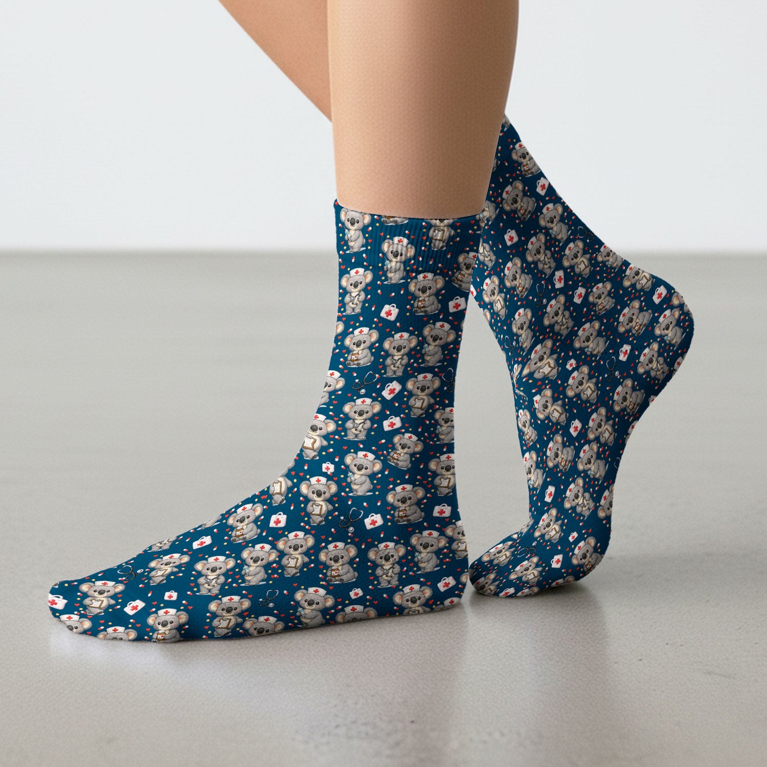 Koala Nurse Scrub Socks, Cute Medical Uniform For Women, Comfortable Scrubs For Nurses