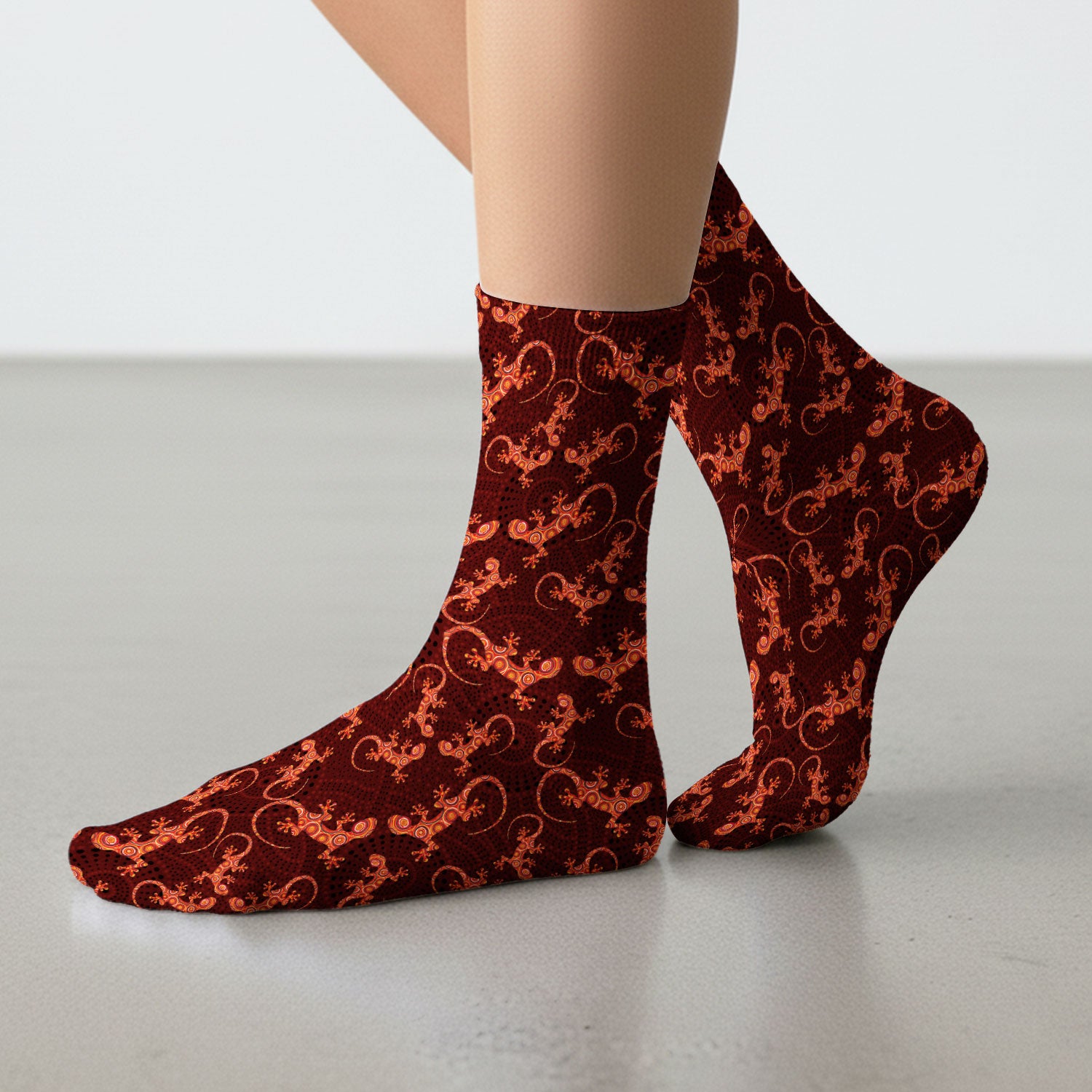 Australian Gecko Dot Art Inspired Nurse Socks - Adult Socks for Women and Men