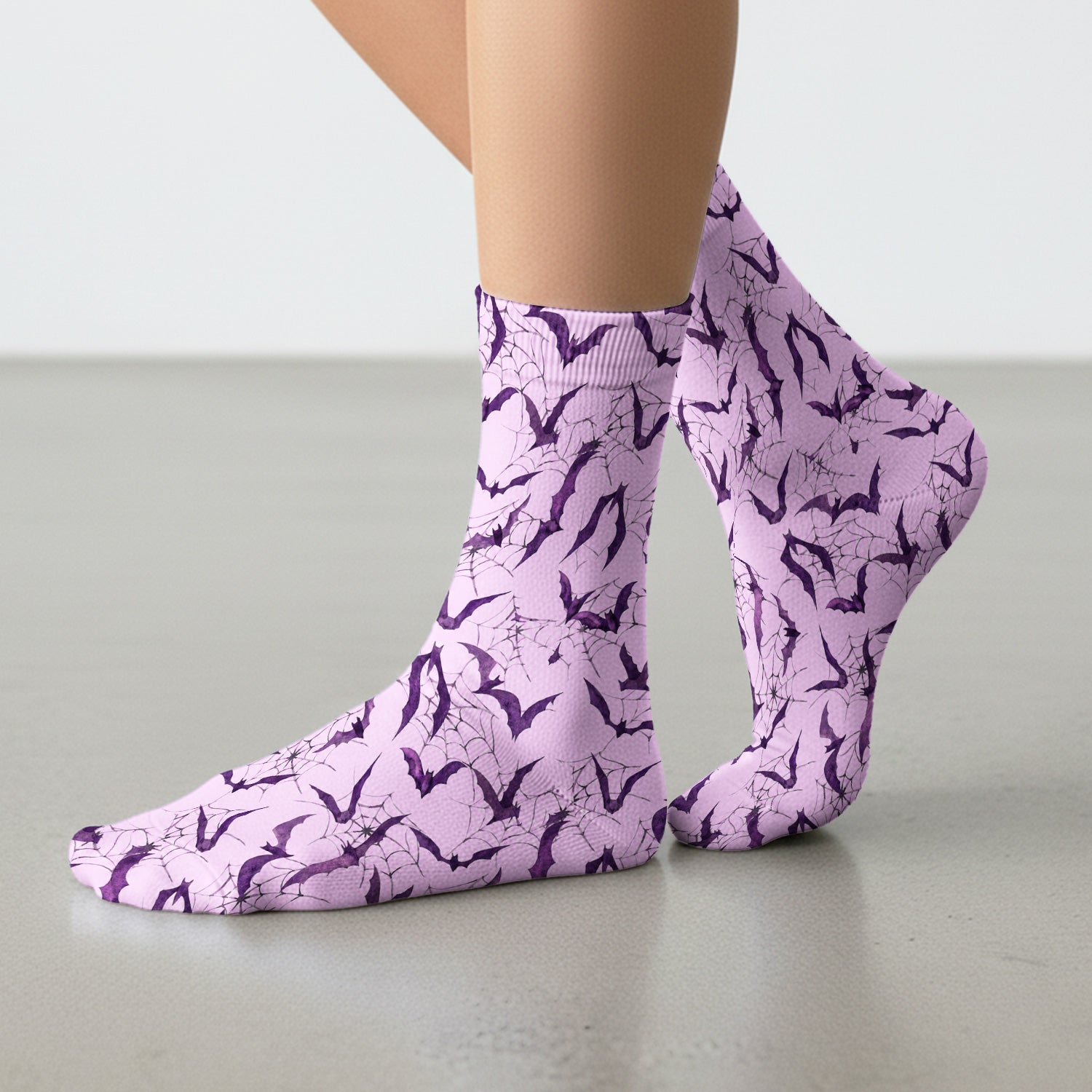 Halloween Bat with Spider Web Socks, Adult Socks for Men and Women