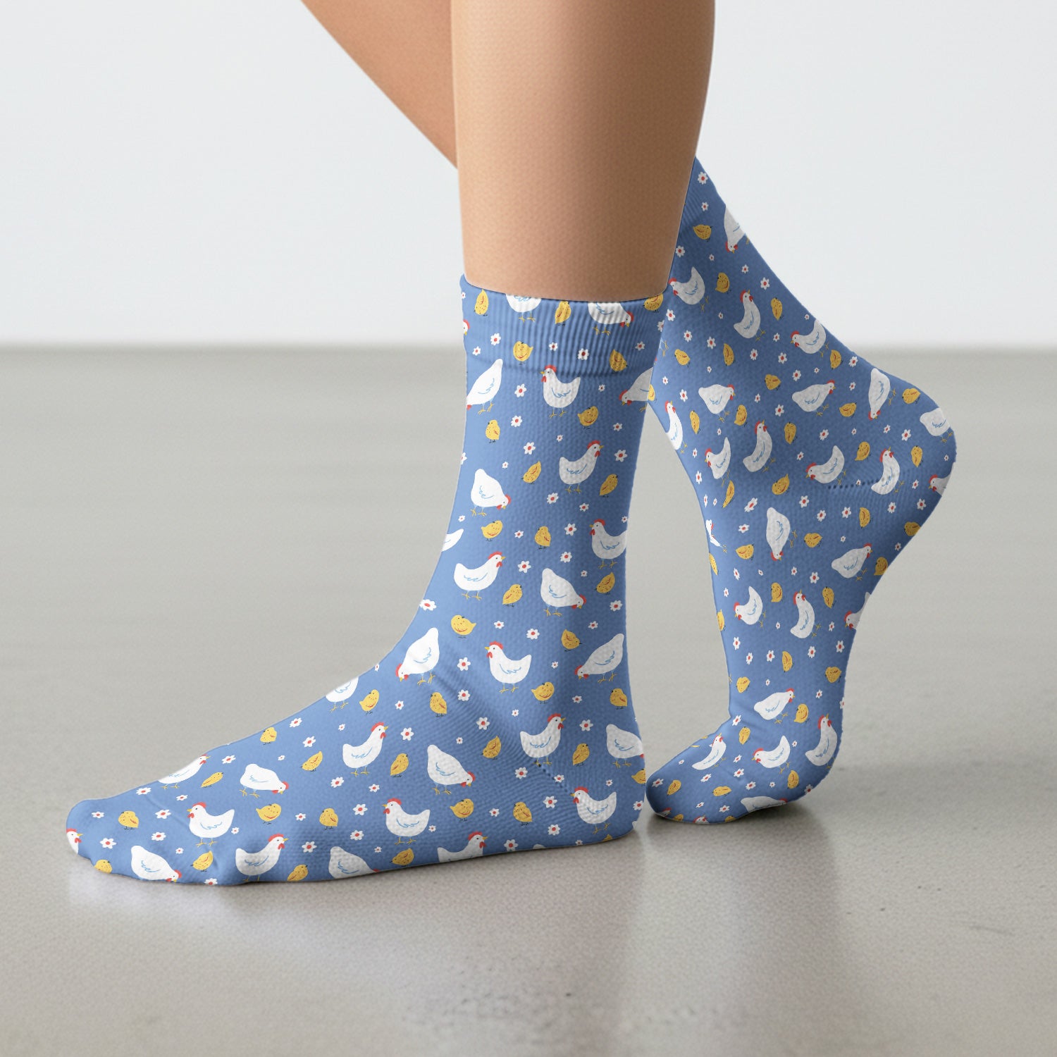 Chicken And Cute Chicks Pattern Socks, Adult Socks for Men and Women