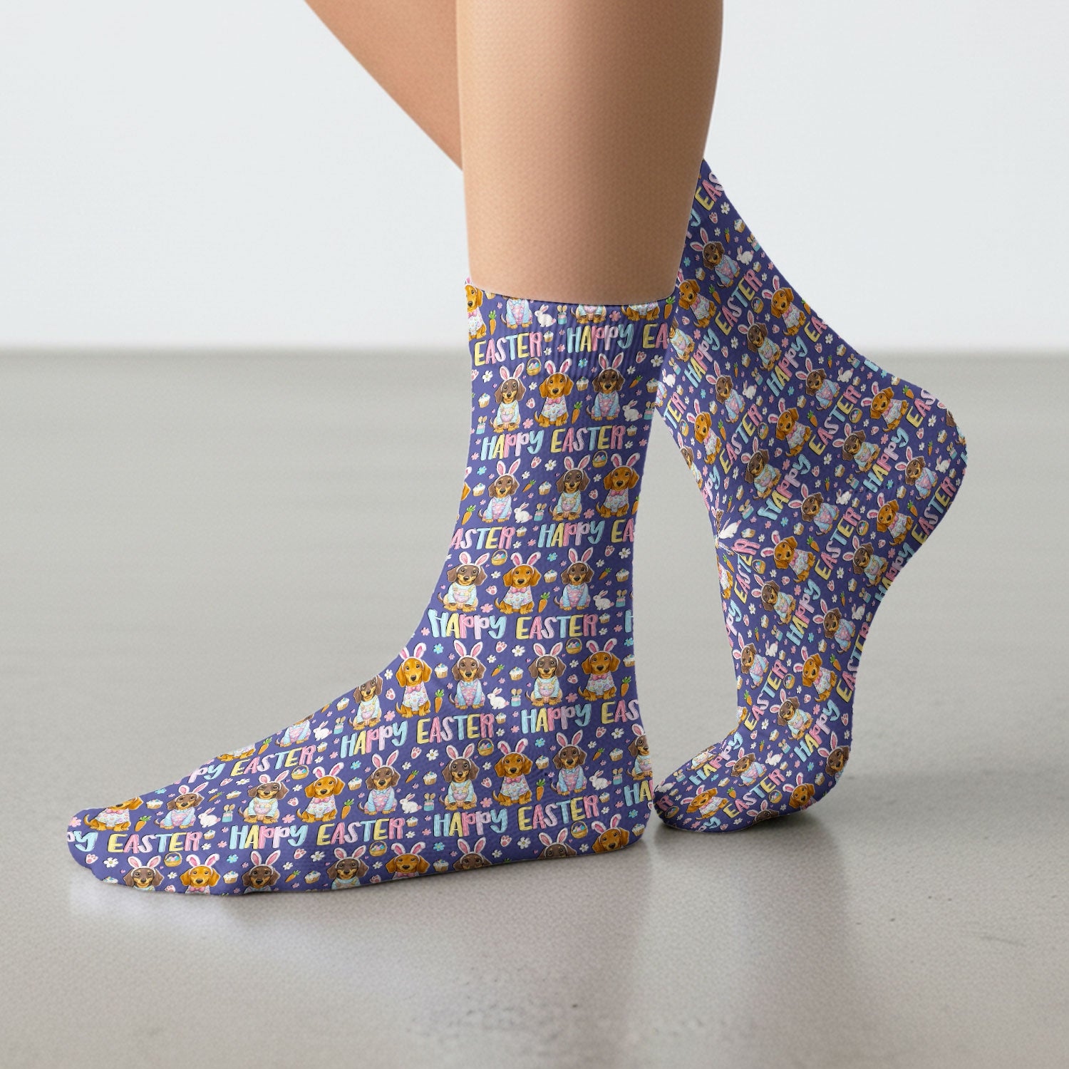 Happy Easter Dachshund Puppy Nurse Socks, Adult Socks for Men and Women