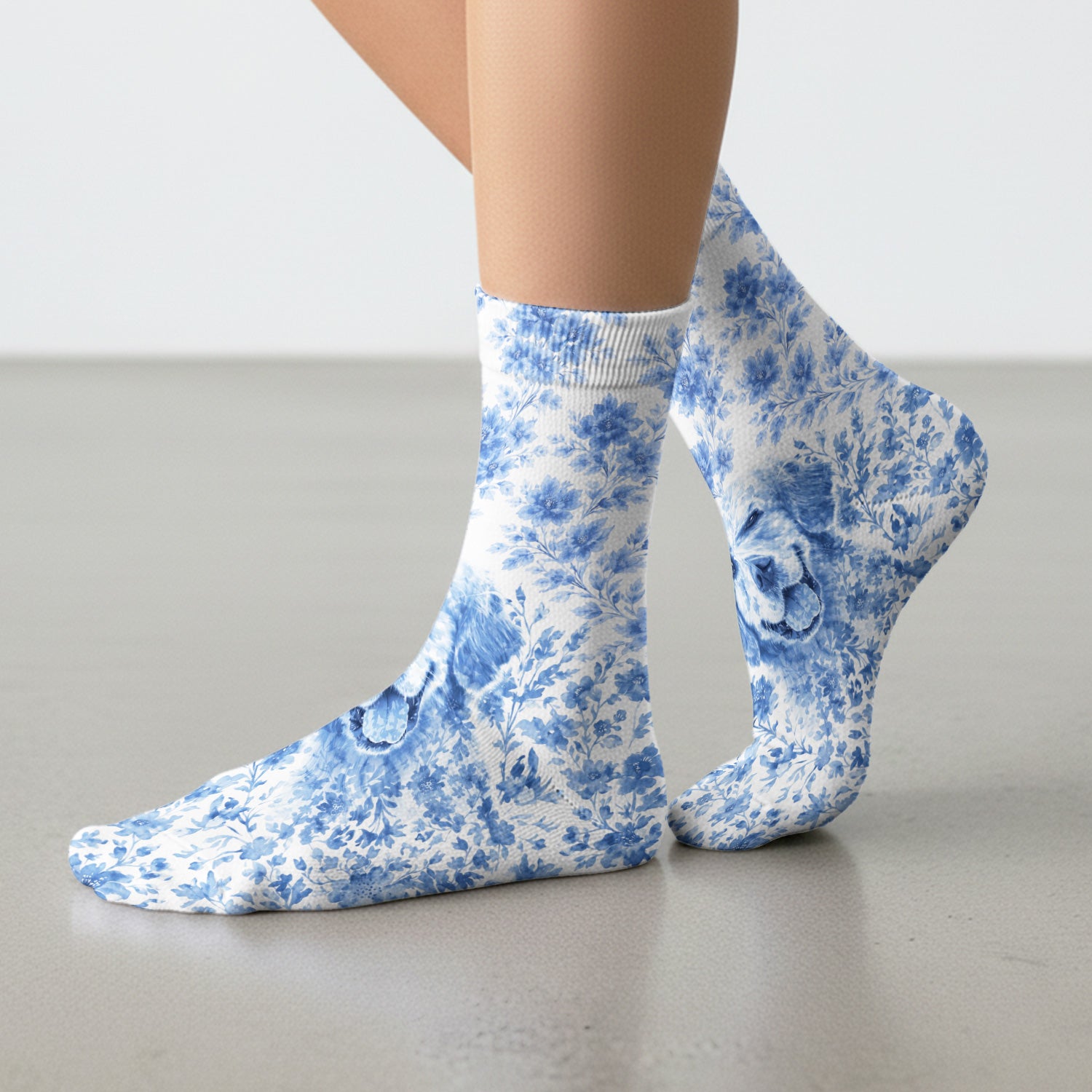 Personalized Pet Photo Floral Socks, Adult Socks for Men and Women