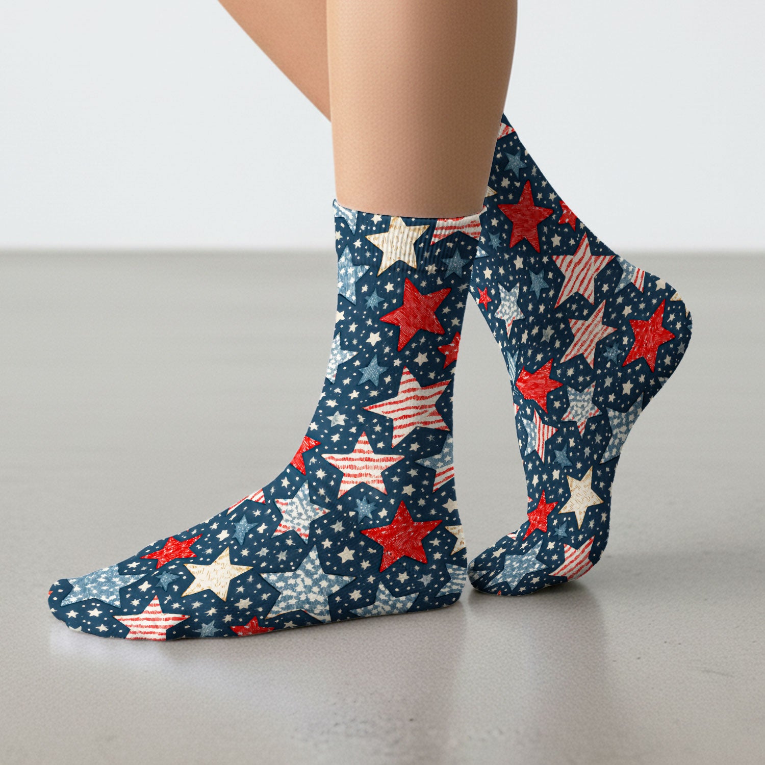 Patriotic Star Pattern Medical Socks, Adult Socks for Men and Women