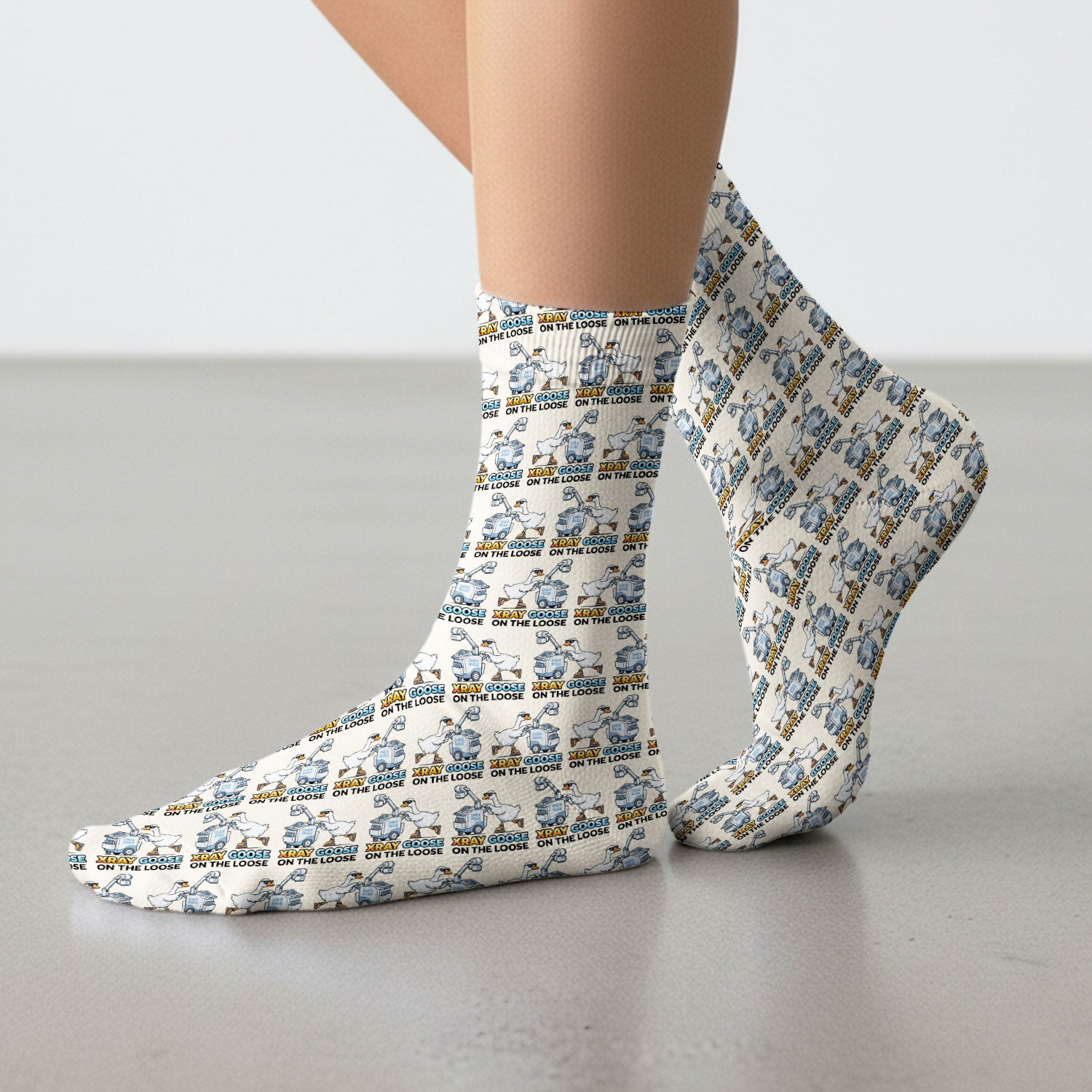 Funny Xray Goose On The Loose Pattern Socks, Breathable Fabrics Medical Uniform