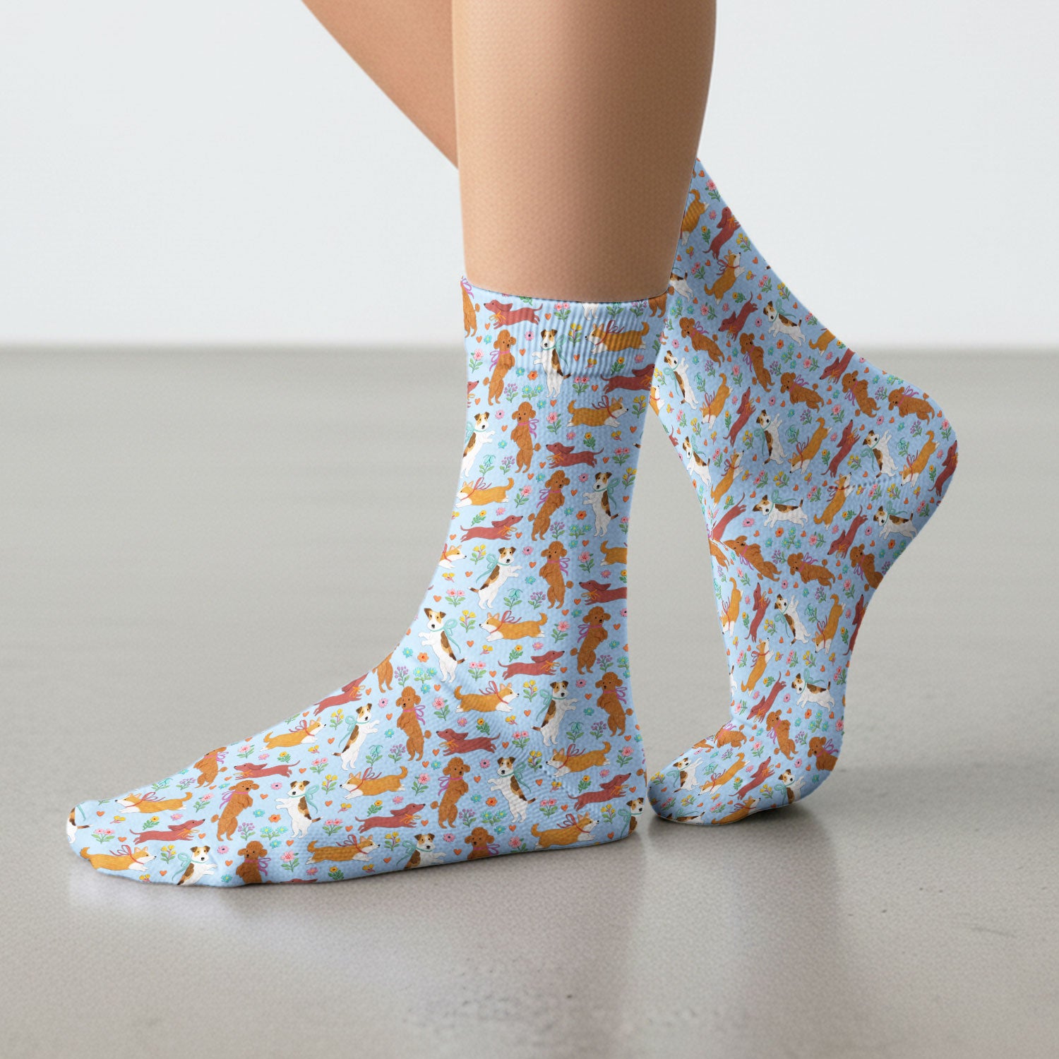 Cute Cartoon Dog Print Medical Socks, Socks for Nurse Doctor