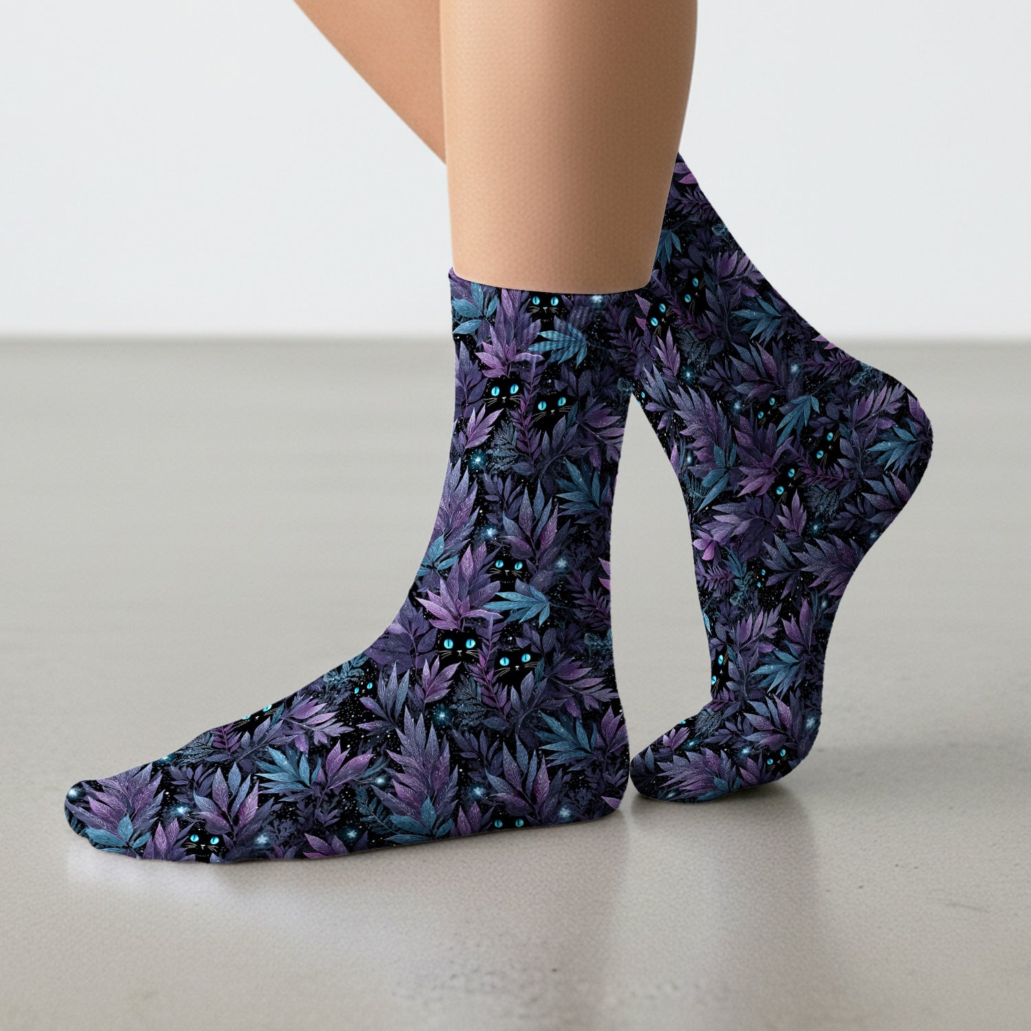 Mystic Black Cat Veterinary Pattern Socks, Adult Socks for Men and Women