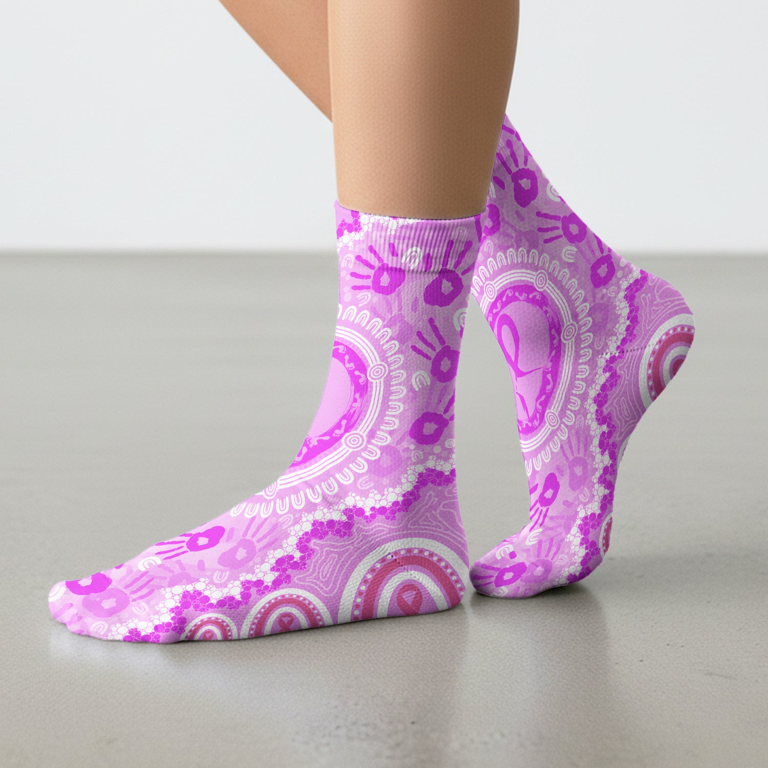 Meaningful Pink Ribbon Socks, Adult Socks for Men and Women