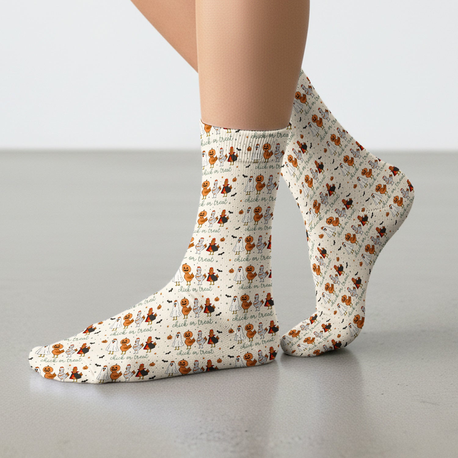 Funny Chick Or Treat Season Socks, Adult Socks for Men and Women