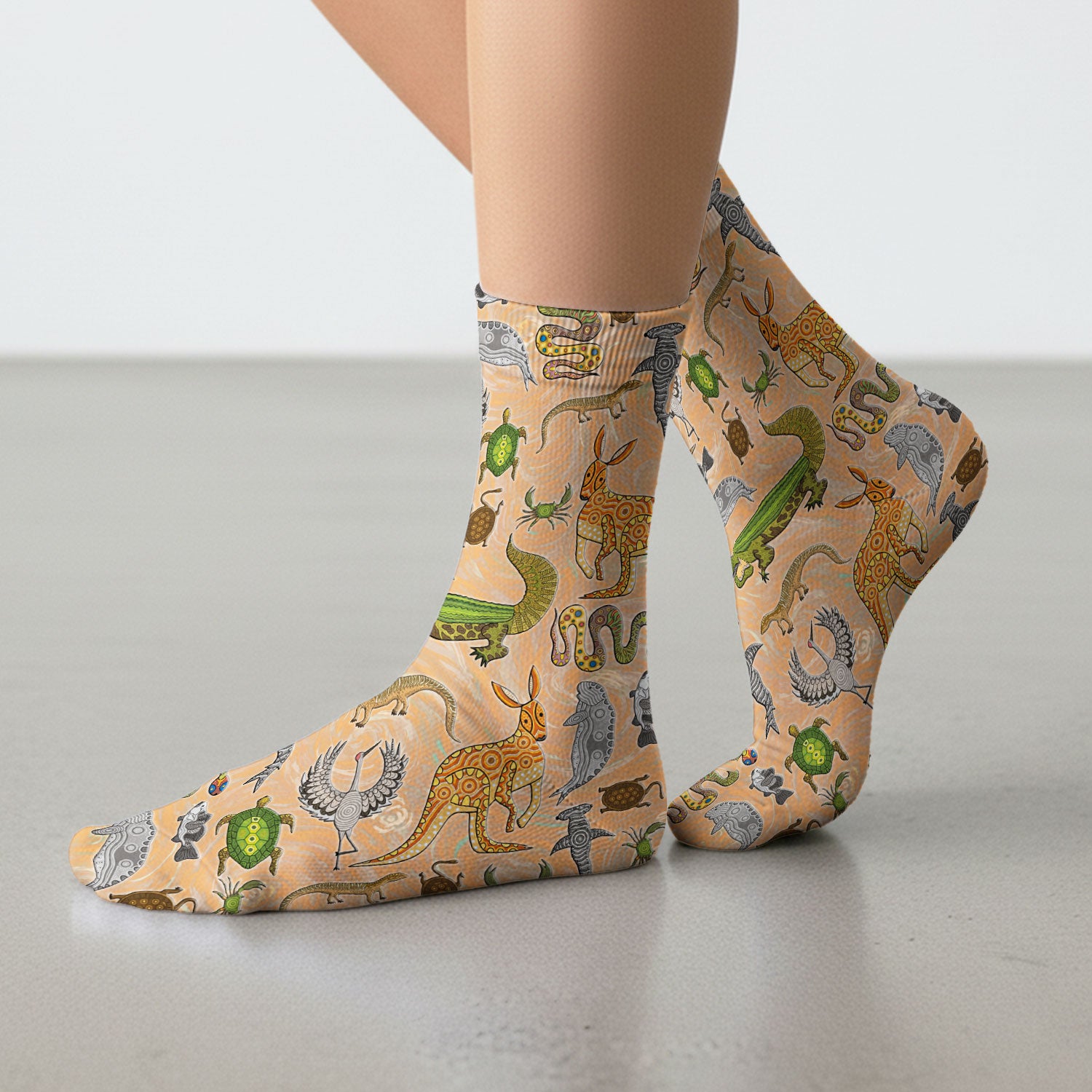 Crocodile Turtle Snake Animal Pattern Medical Socks, Nurse Doctor Uniform