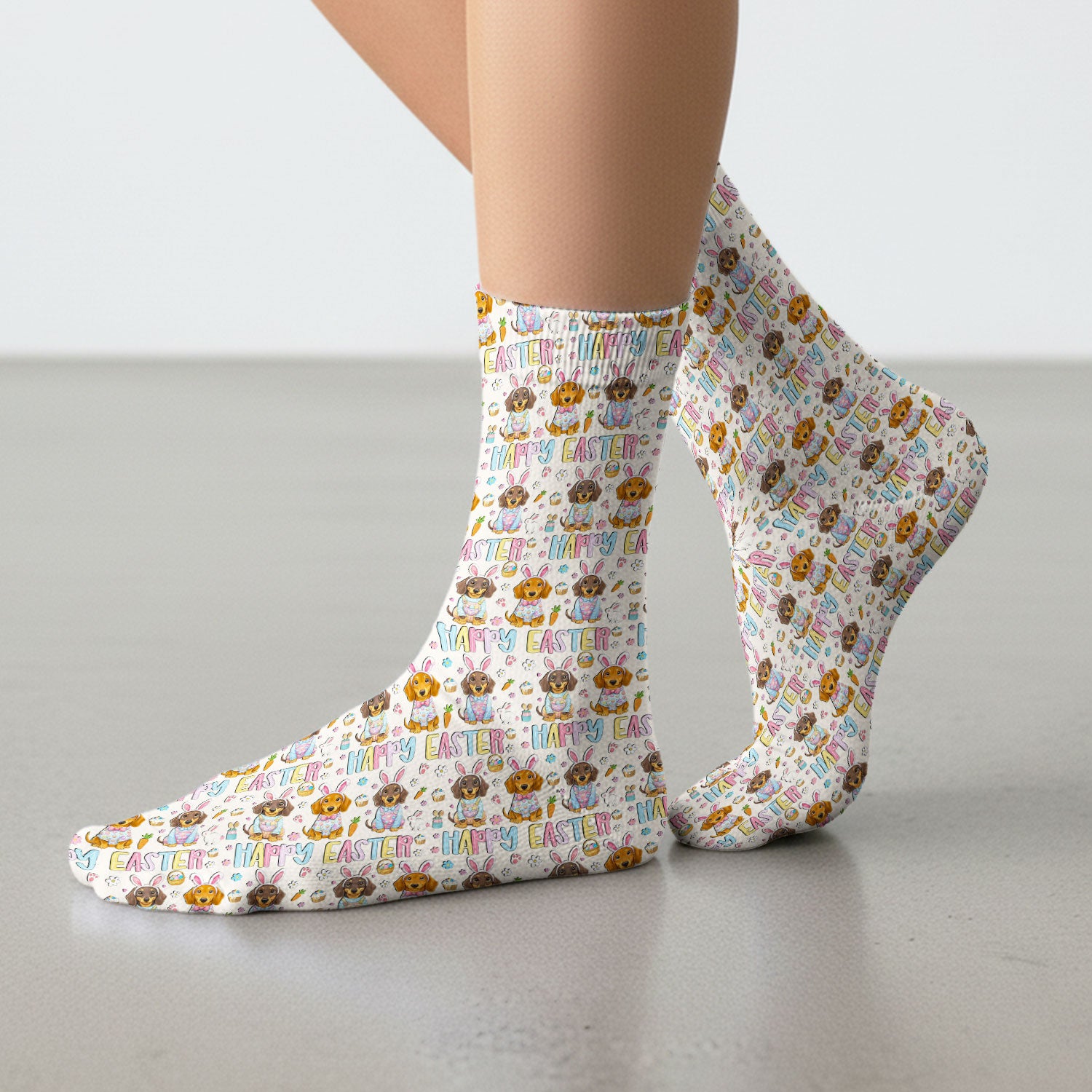 Happy Easter Dachshund Puppy Nurse Socks, Adult Socks for Men and Women