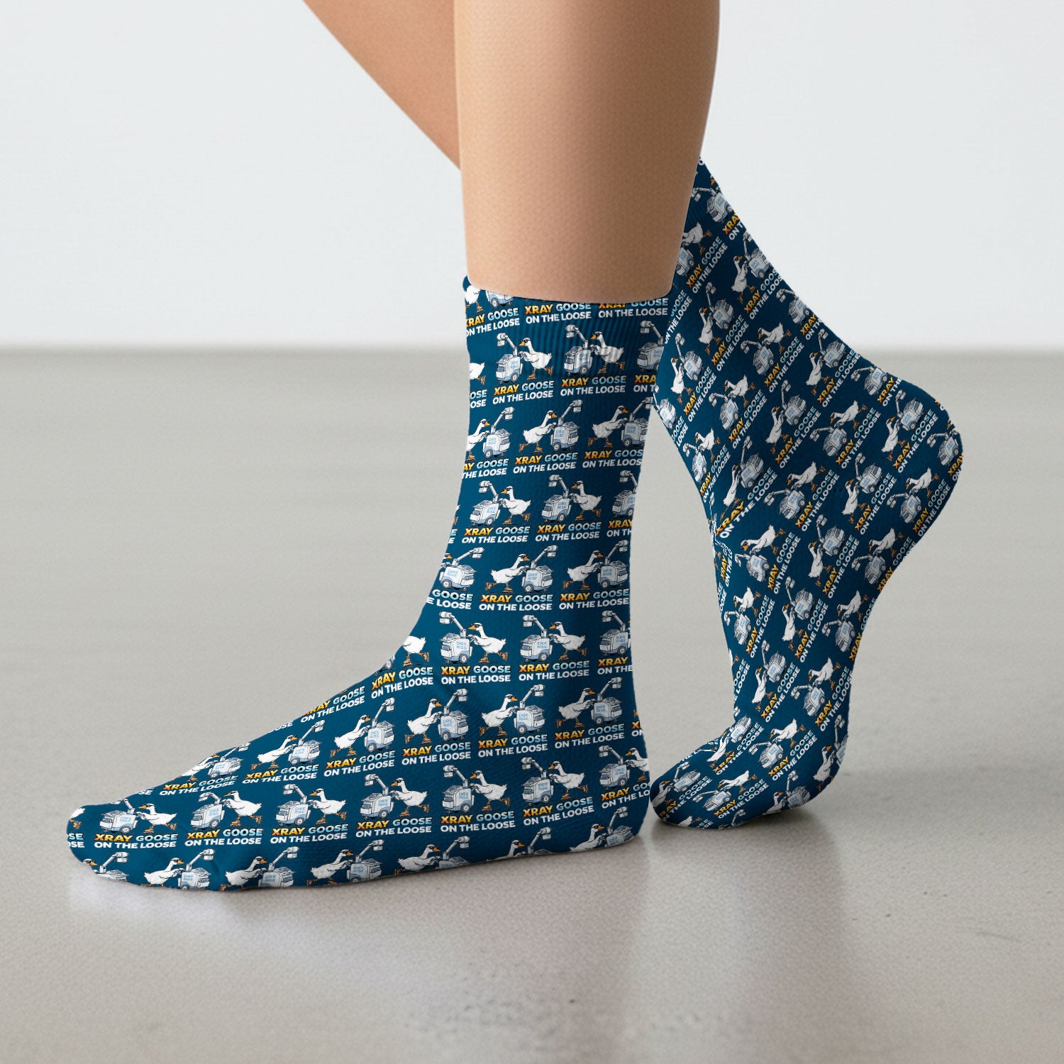 Funny Xray Goose On The Loose Pattern Socks, Breathable Fabrics Medical Uniform