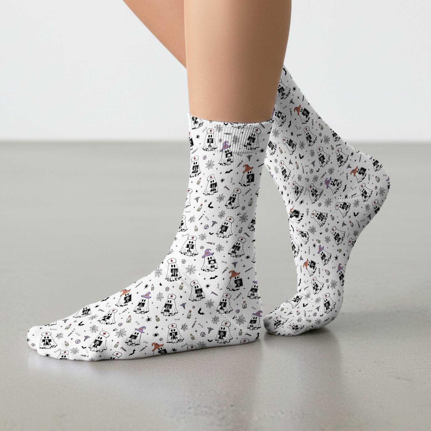 Halloween Ghost Nurses With X-Rays Socks, Adult Socks for Men and Women