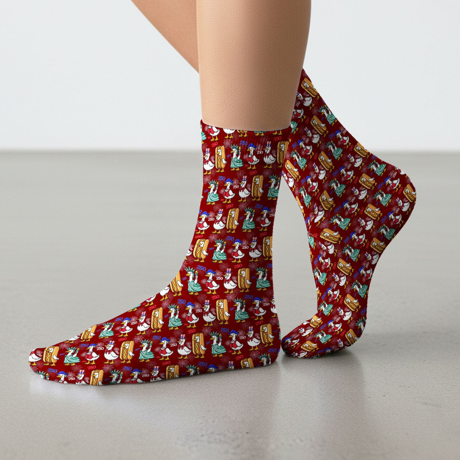 Patriotic Duck Independence Day Pattern Socks, Adult Socks for Men and Women